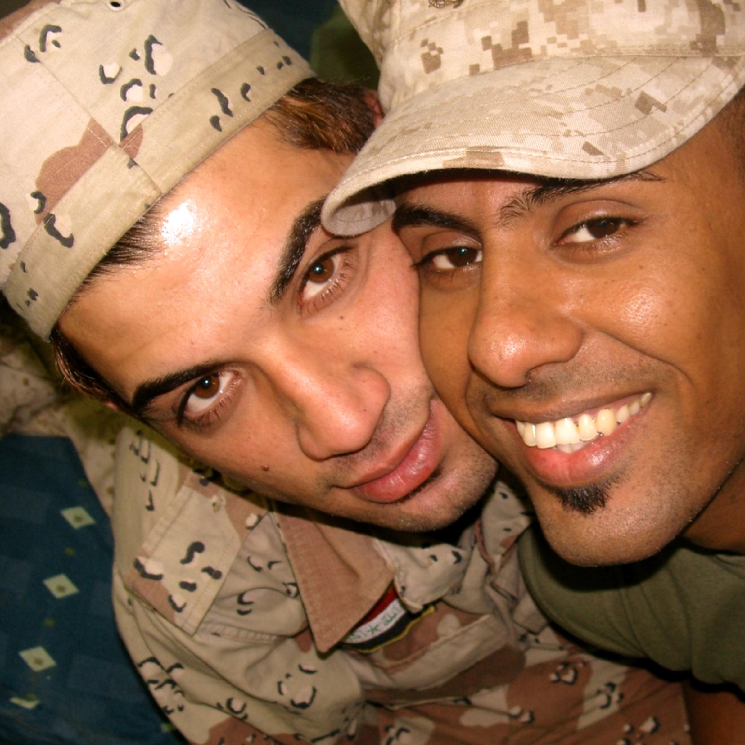Btoo Allami (left) and Nayyef Hrebid met while in the military during the Iraq War. Their relationship is the subject of a new documentary, Out of Iraq.