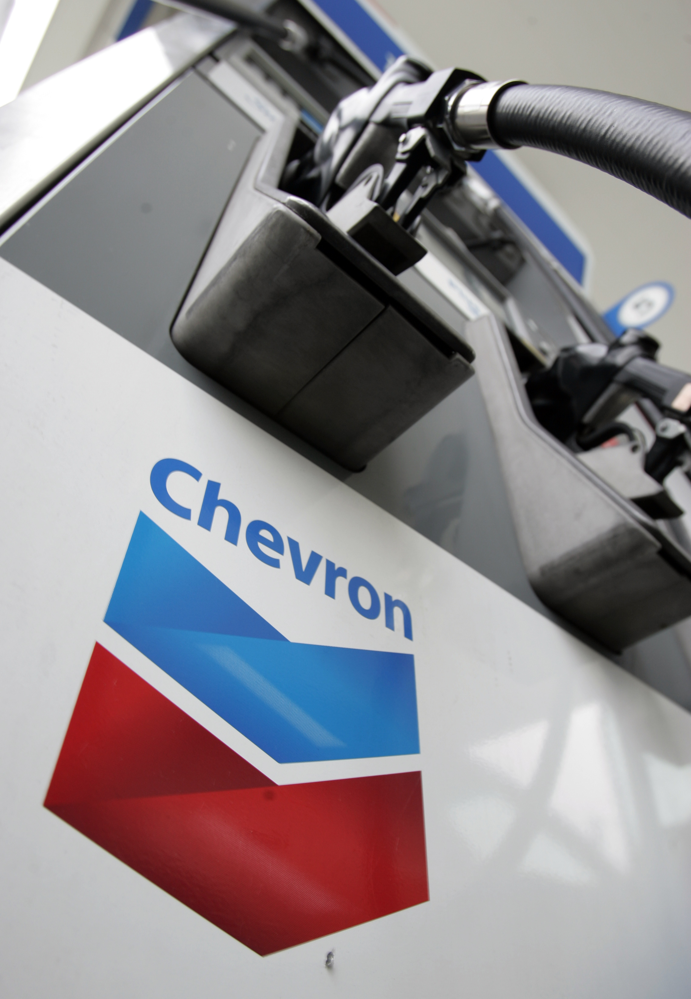 A Chevron gas station pump in Vallejo, Calif.