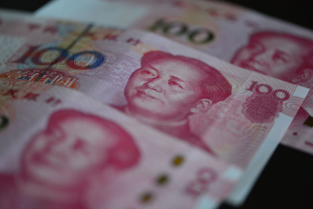 Chinese Yuan banknotes are pictured in Fuyang, China, on September 24, 2024. On September 24, the People's Bank of China announces that it will cut the reserve requirement ratio by 0.5 percentage points in the near future, providing long-term liquidity t