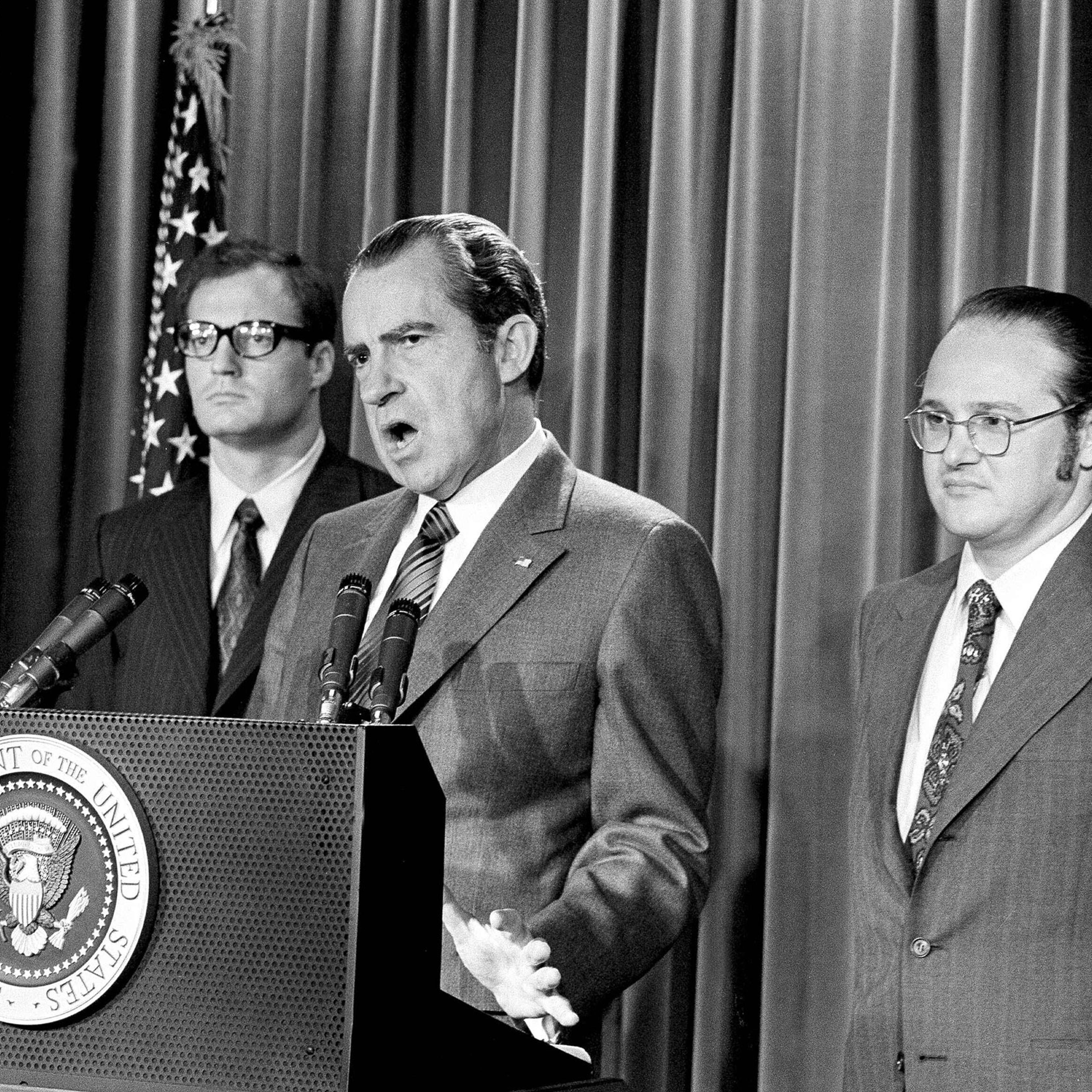 President Richard Nixon explains aspects of the special message sent to Congress asking for an extra $155 millions for a new program to combat the use of drugs, on June 17, 1971.