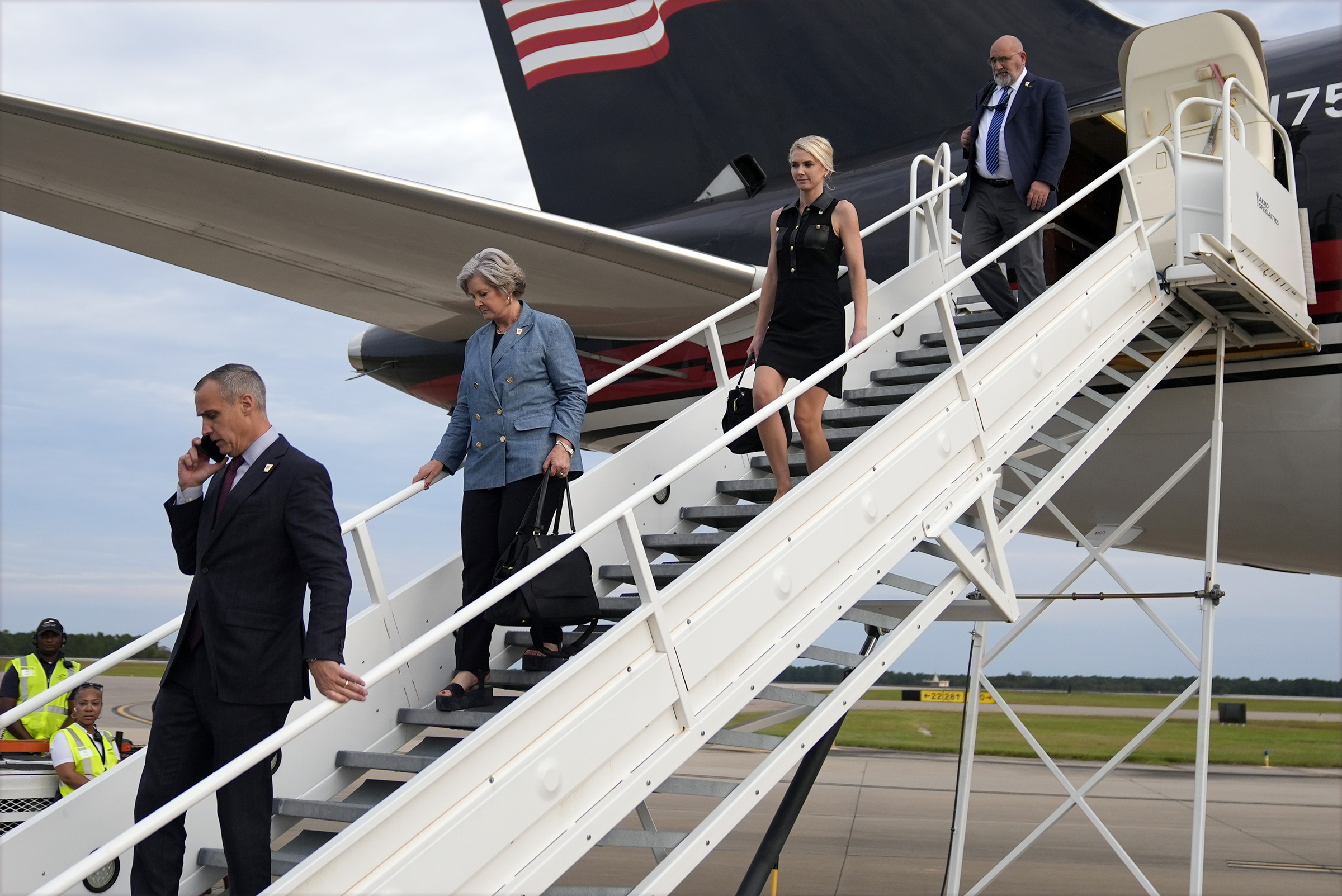 Trump campaign aides arrive in Fayetteville, N.C., ahead of an Oct. 4 rally