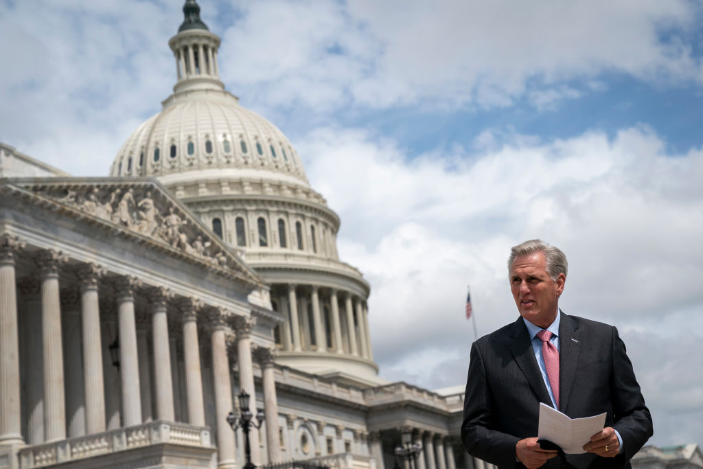 House Minority Leader Kevin McCarthy And House Leadership Hold News Conference At U.S. Capitol