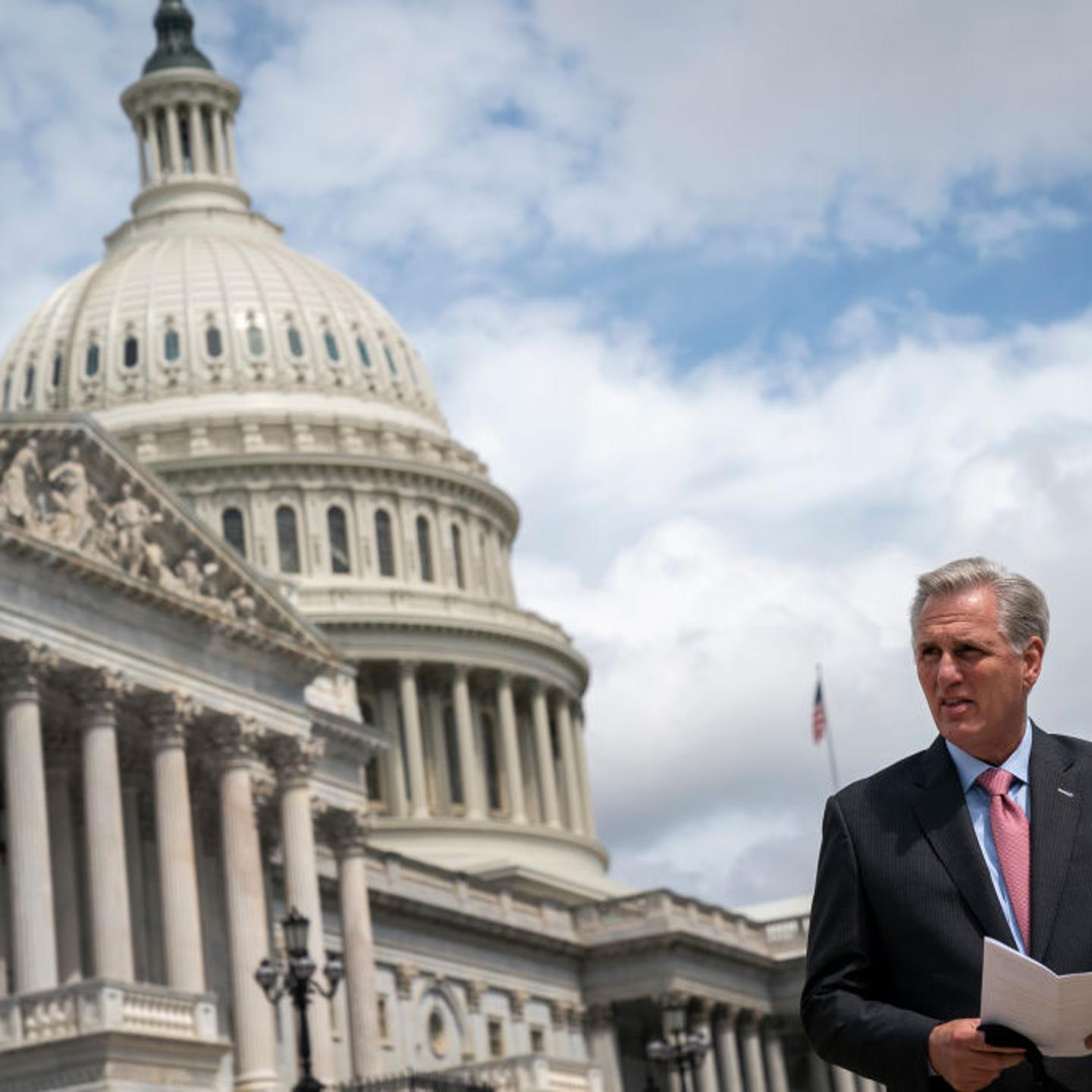 House Minority Leader Kevin McCarthy And House Leadership Hold News Conference At U.S. Capitol
