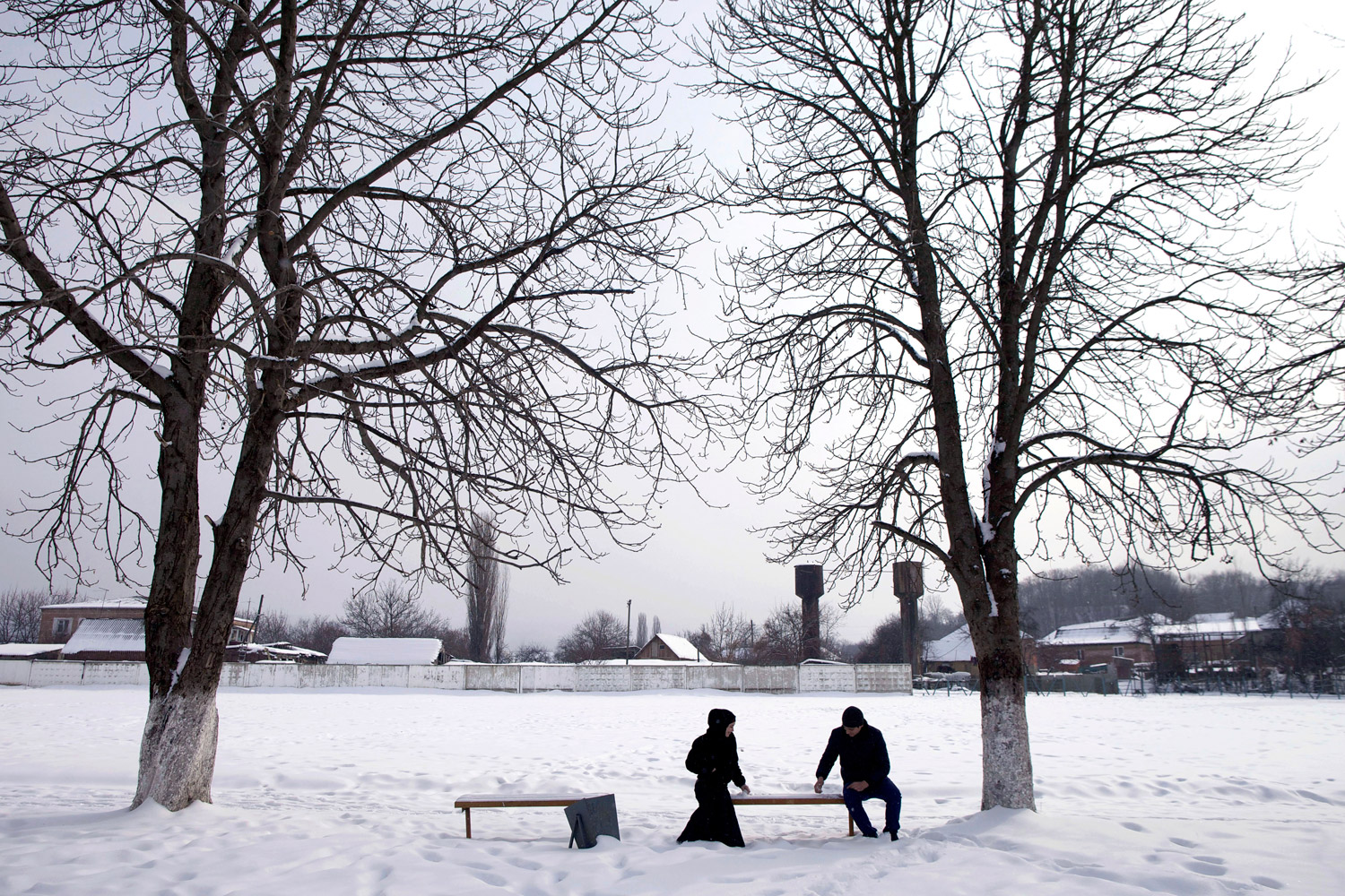 Khedi Konchieva, 15, goes on a date with her boyfriend in the village of Serzhen-Yurt. A couple on a date in Chechnya must meet in public and sit a few feet apart. Any form of intimate contact is forbidden; some young woman who have sex before marriage risk death at the hands of their family.