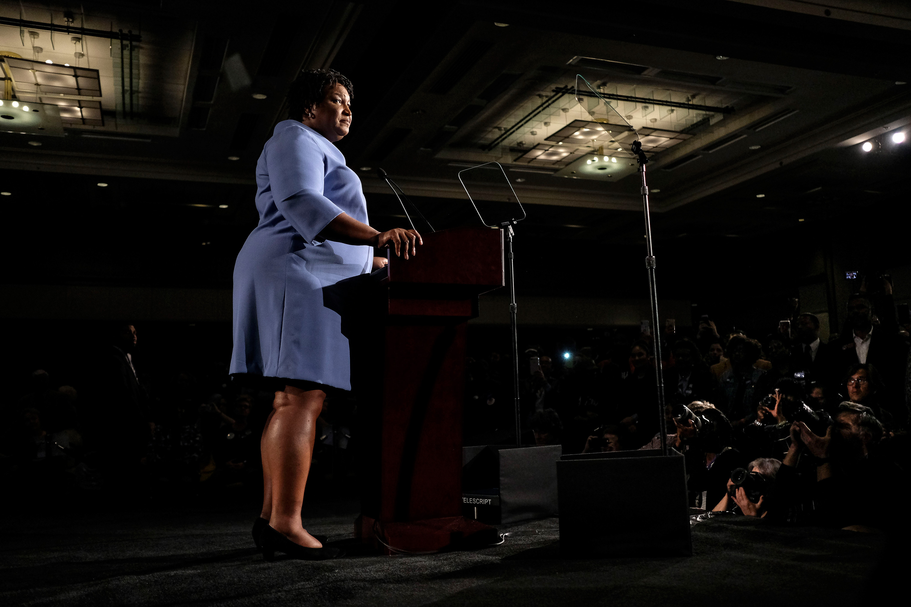 Democratic Gubernatorial candidate Stacey Abrams addresses supporters at an election watch party on November 6, 2018 in Atlanta, Georgia.  
