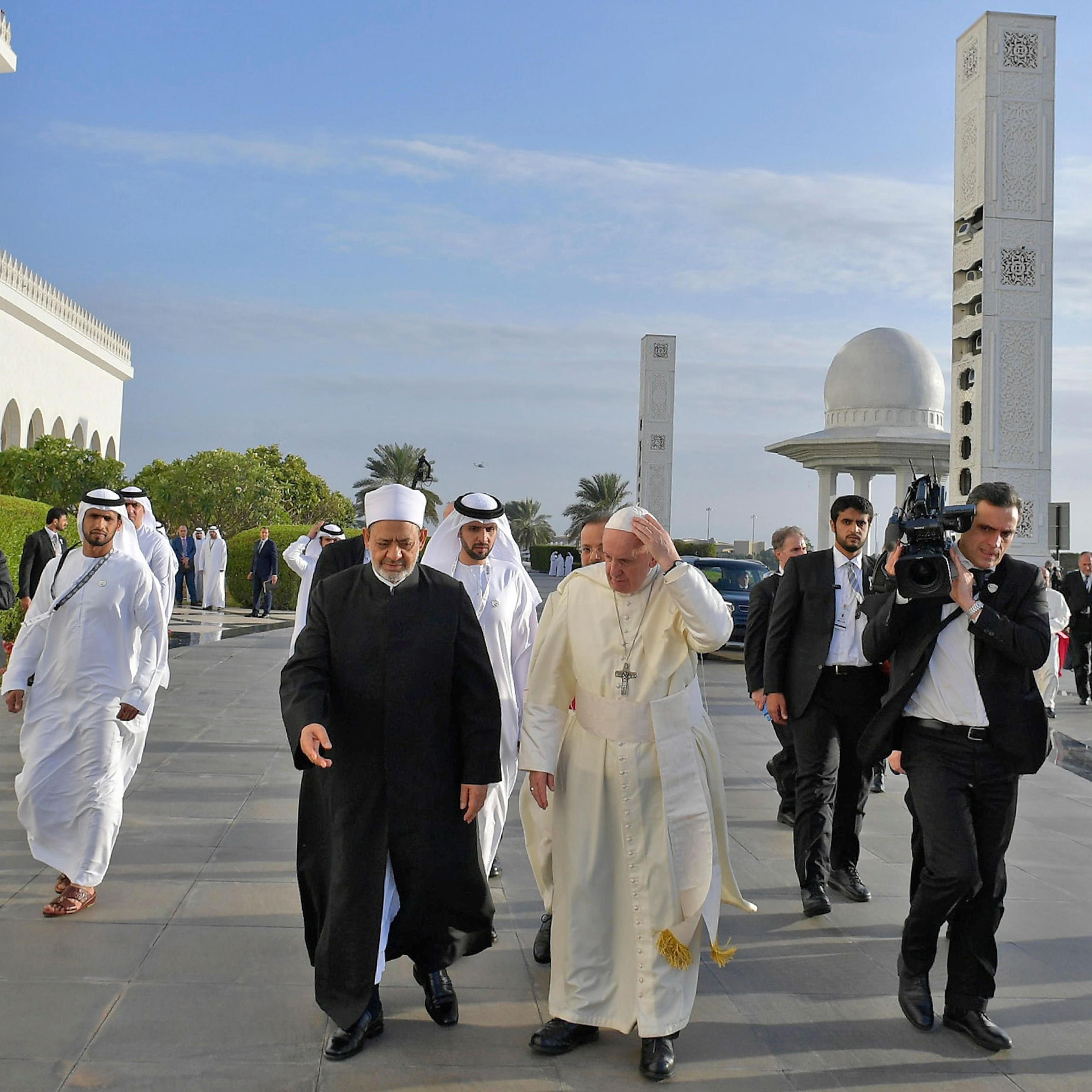 Pope Francis with Ahmed el-Tayeb, the Grand Imam of al-Azhar, at an Abu Dhabi mosque on Feb. 4