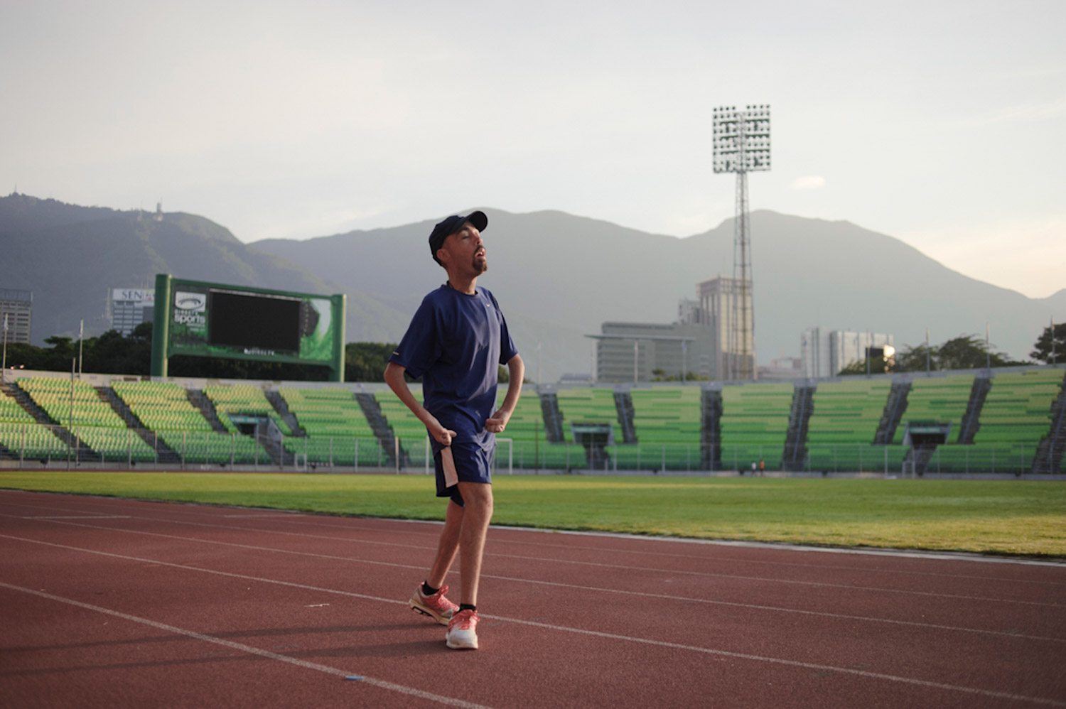 Melamed runs at the Central University of Venezuela in September 2011. He exercised six days a week in preparation for the New York City Marathon. 