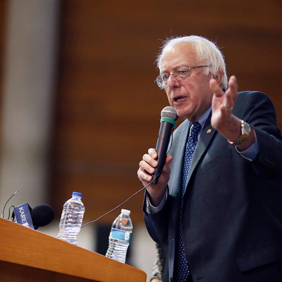 Sen. Bernie Sanders speaks during a rally at the American Indian Center on Sunday, May 31, 2015, in Minneapolis.