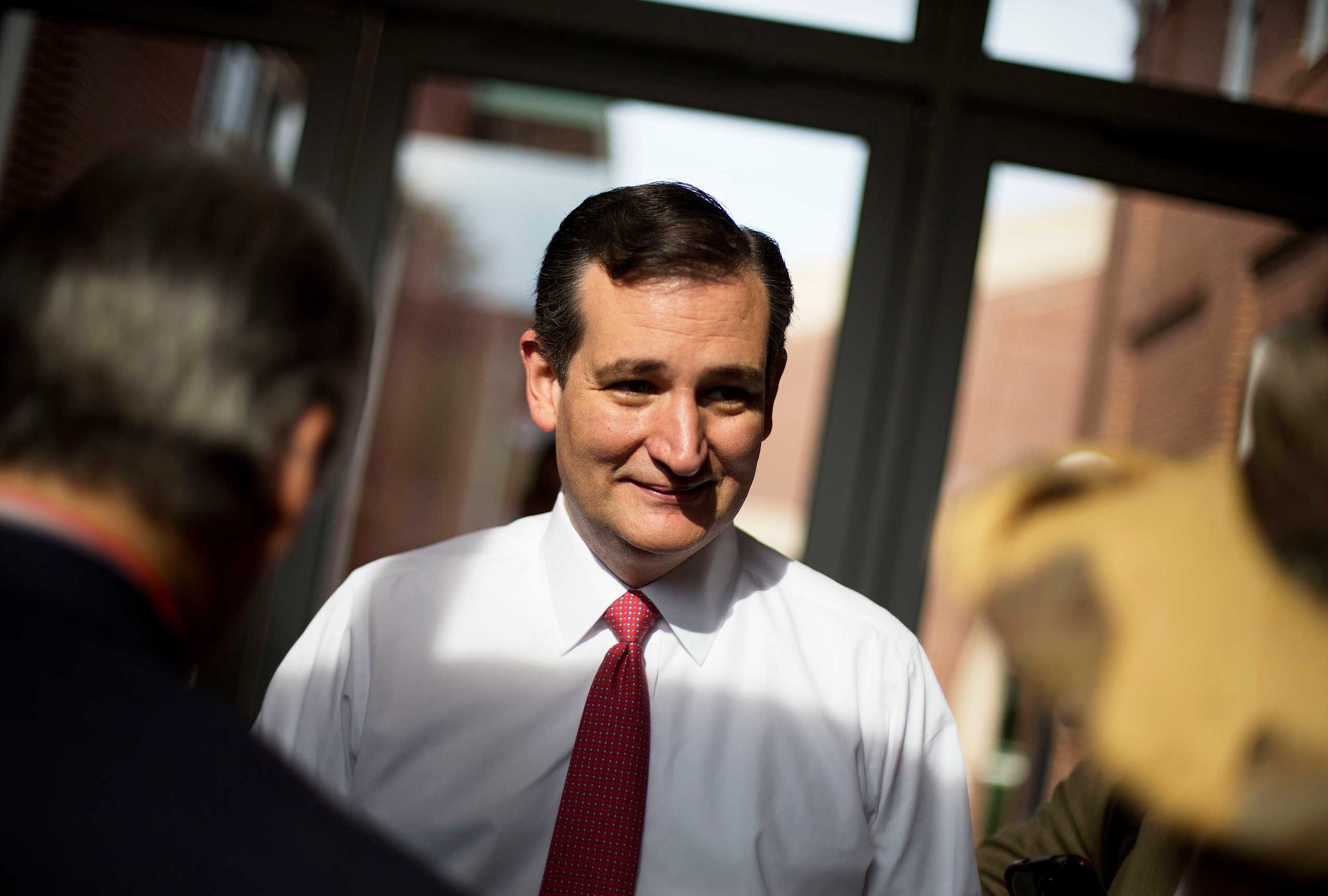Republican presidential candidate Sen. Ted Cruz greets supporters at the Georgia Republican Convention in Athens, Ga. on May 15, 2015.