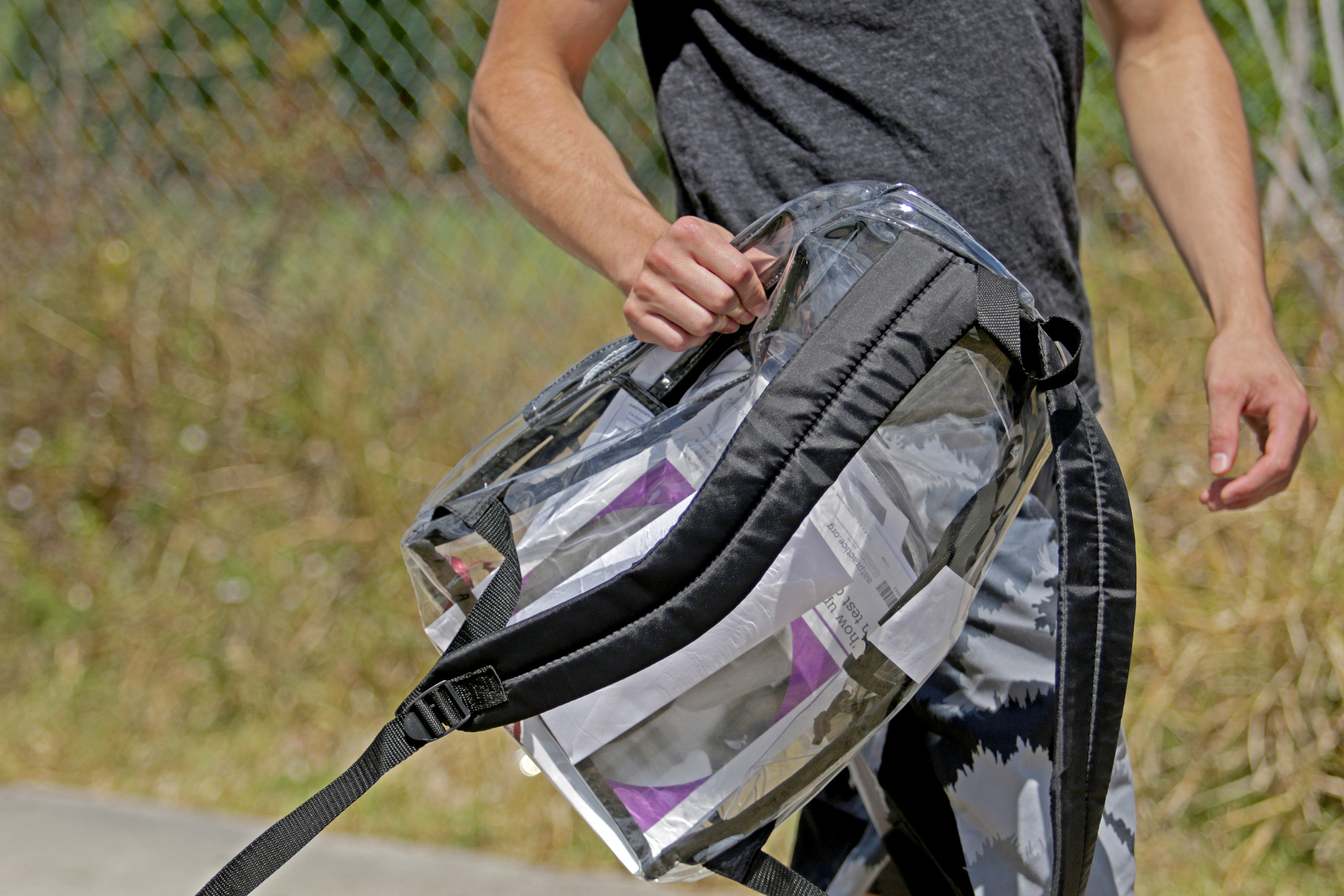 Plastic bags and clear backpacks -- but not metal detecting wands -- arrive at Stoneman Douglas
