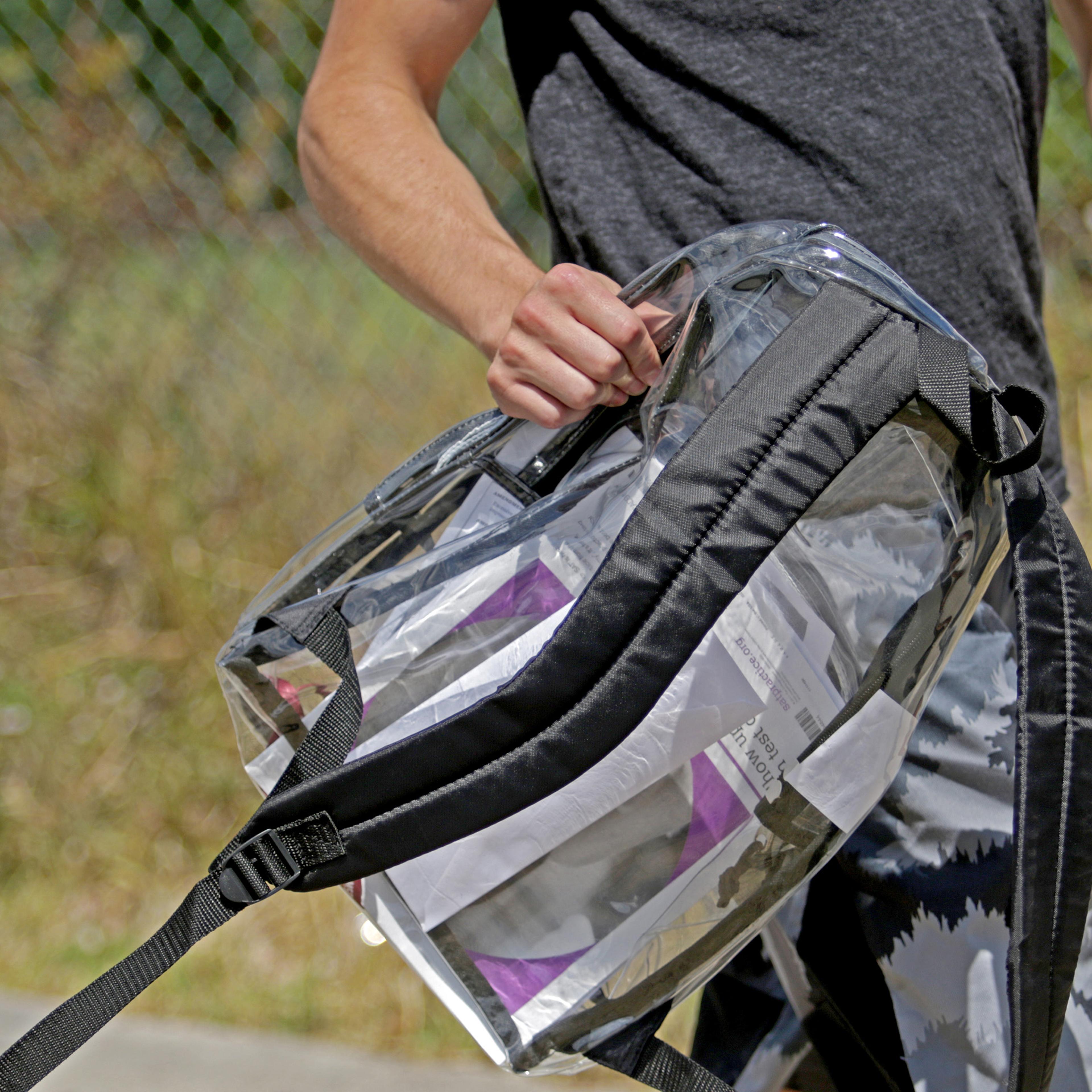 Plastic bags and clear backpacks -- but not metal detecting wands -- arrive at Stoneman Douglas