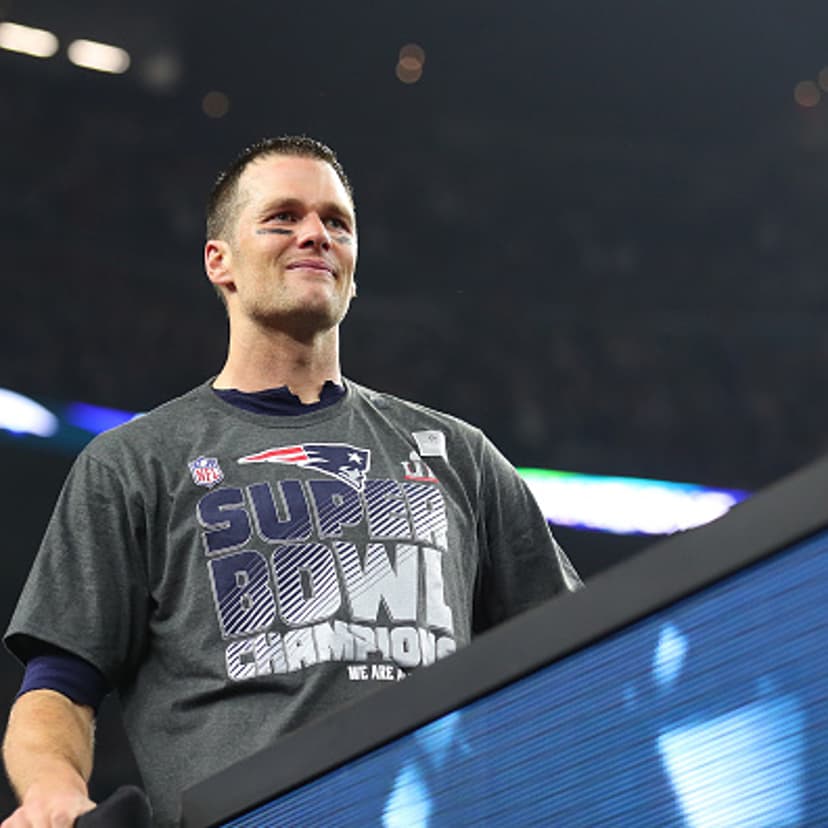 Tom Brady #12 of the New England Patriots celebrates after winning Super Bowl 51 against the Atlanta Falcons at NRG Stadium on February 5, 2017 in Houston, Texas. The New England Patriots defeated the Atlanta Falcons 34-28.
