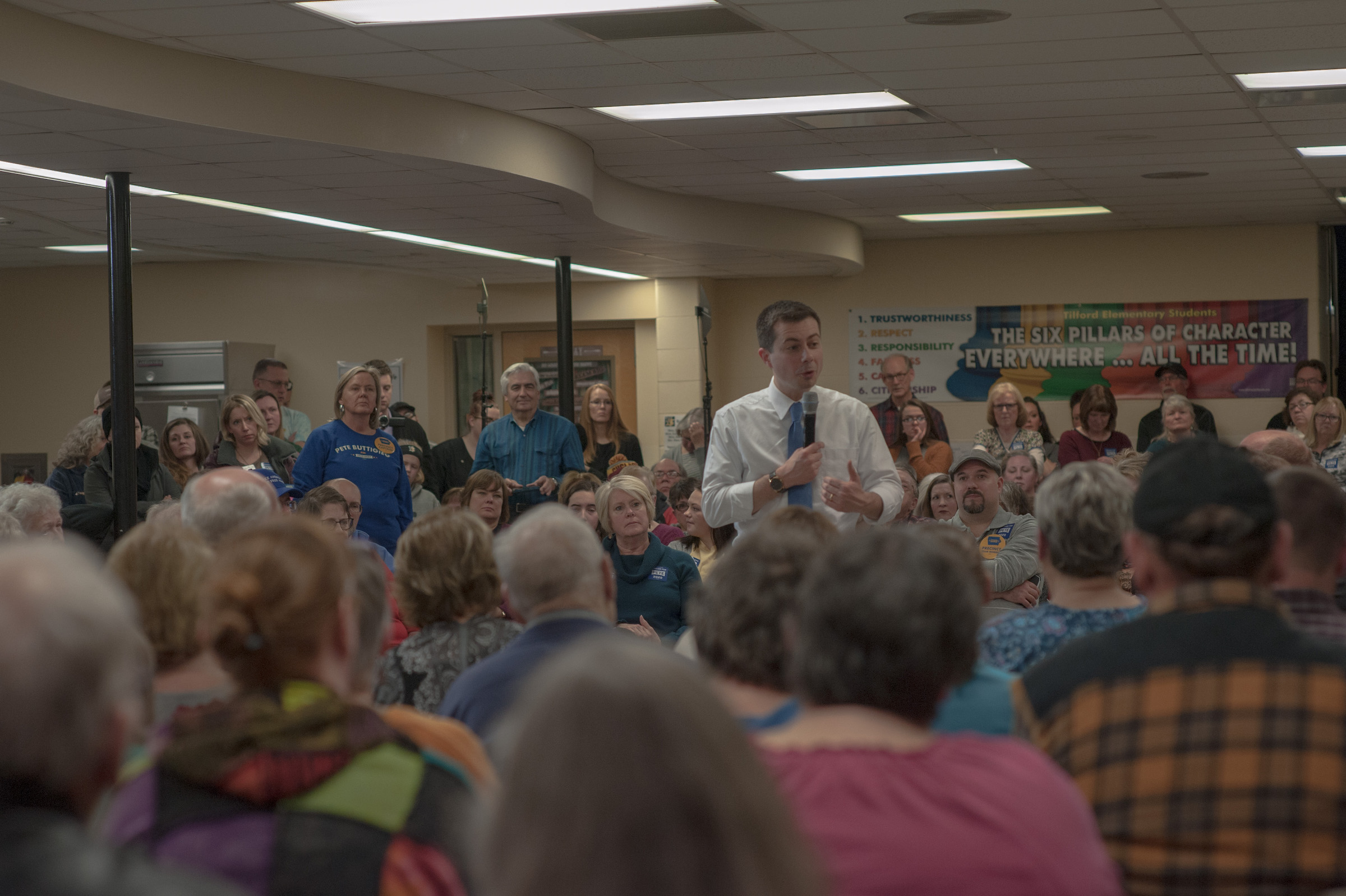 Pete Buttigieg at Town Hall in Vinton, IA on Jan. 27, 2020. Photo by September Dawn Bottoms for TIME.