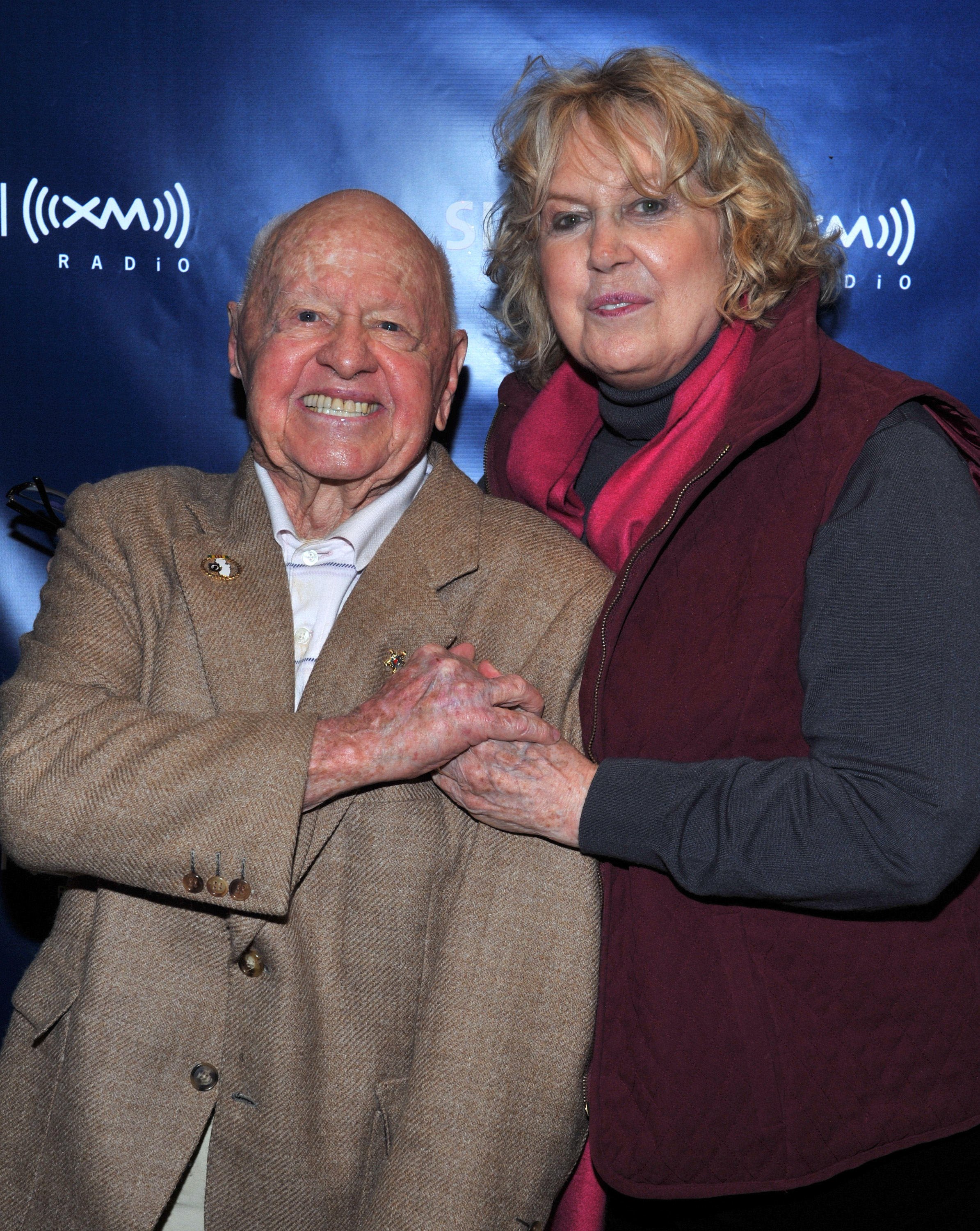 From left: Actor Mickey Rooney and Jan Rooney visit SIRIUS XM Studio on Sept. 22, 2010 in New York City, several years before their separation.