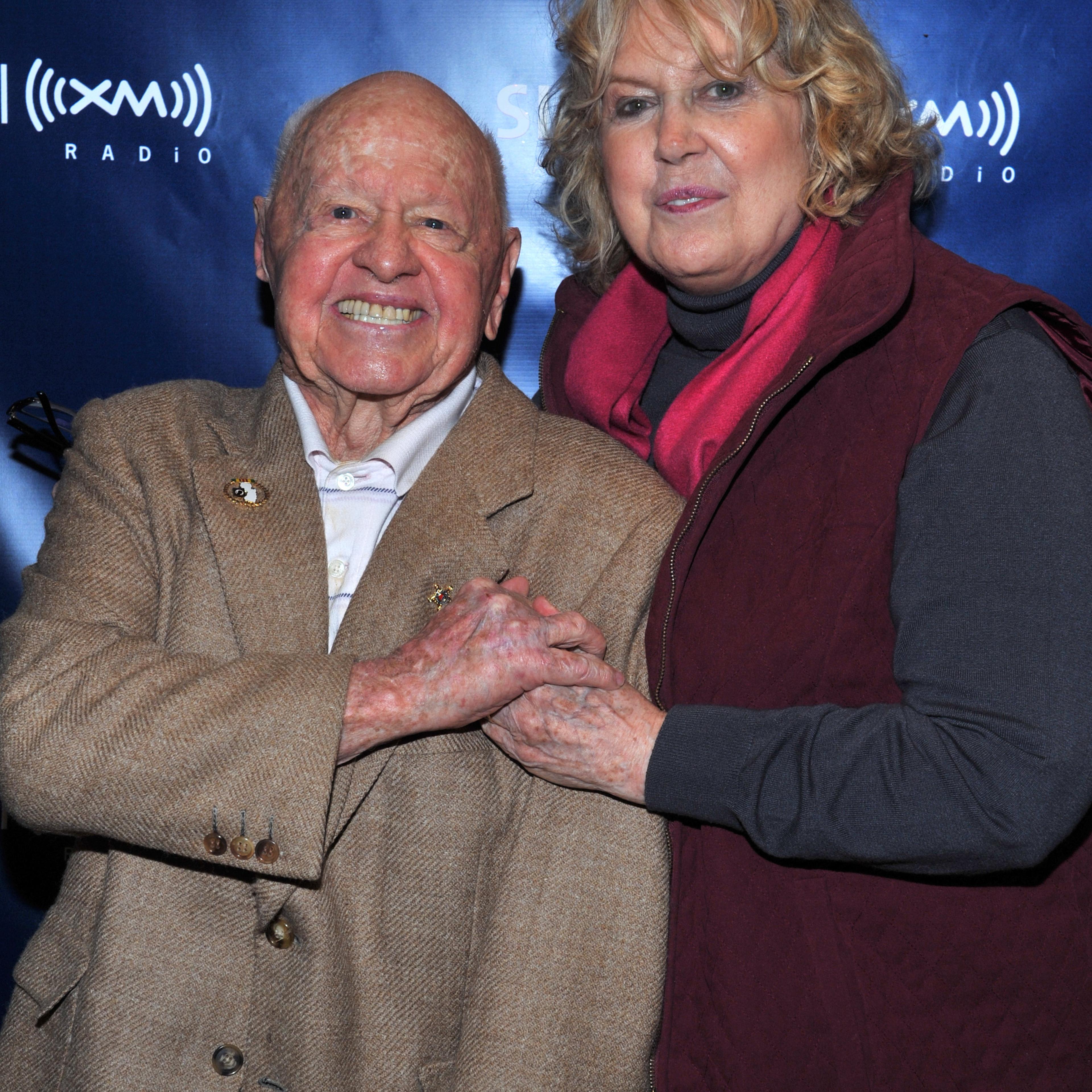 From left: Actor Mickey Rooney and Jan Rooney visit SIRIUS XM Studio on Sept. 22, 2010 in New York City, several years before their separation.