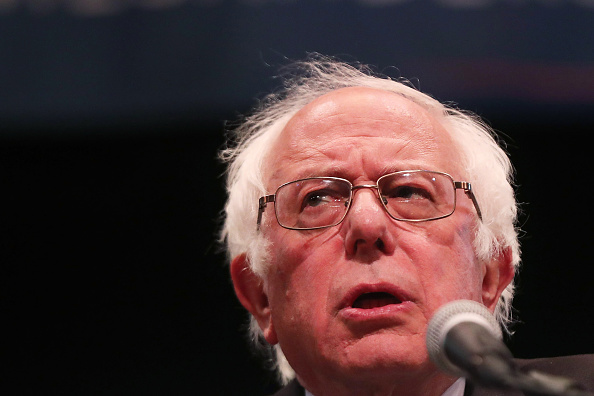 Bernie Sanders speaks to supporters in Manhattan at an event where he went over his core political beliefs on June 23, 2016.