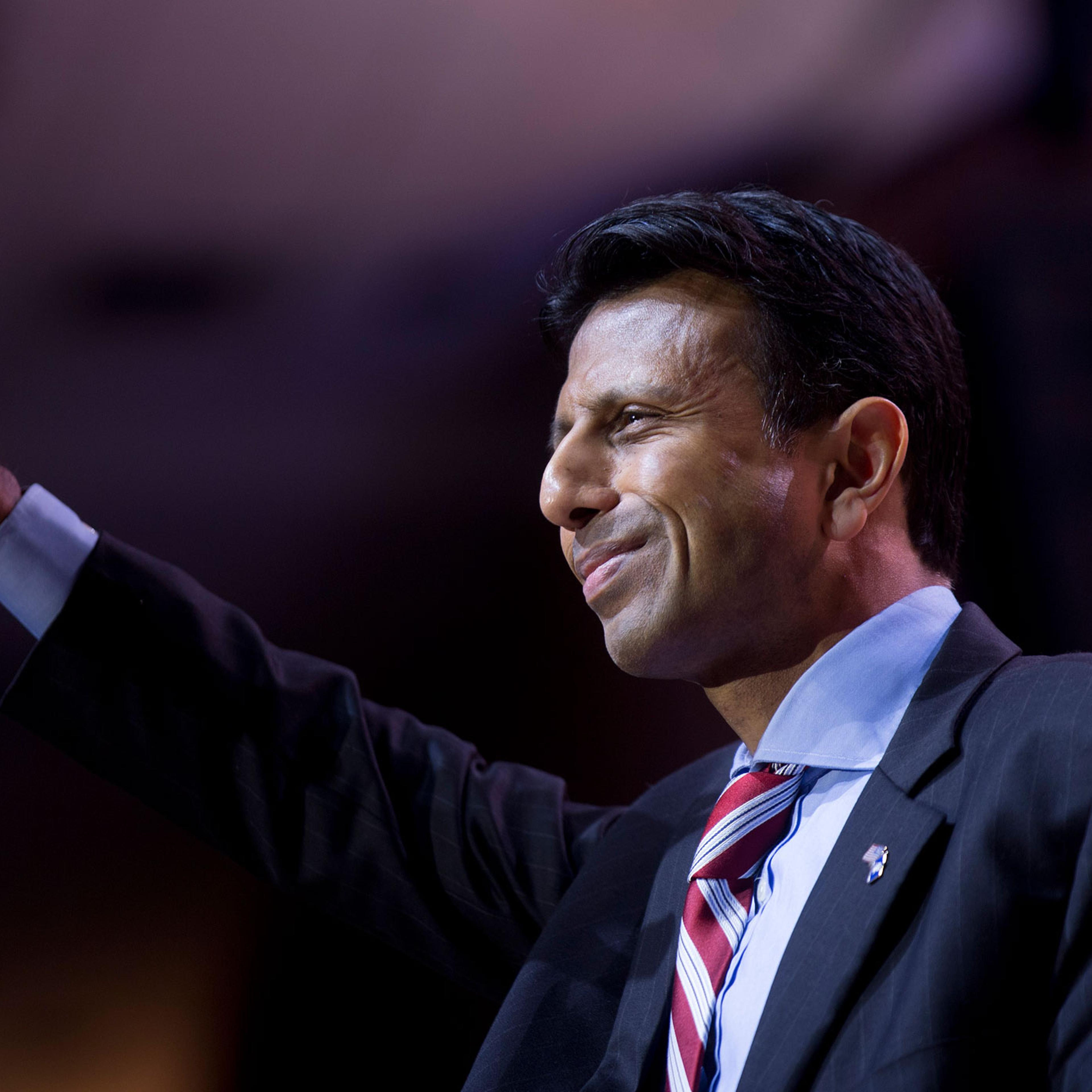 Bobby Jindal, governor of Louisiana, waves after speaking during the Conservative Political Action Conference in National Harbor, Maryland, U.S., on Thursday, March 6, 2014.