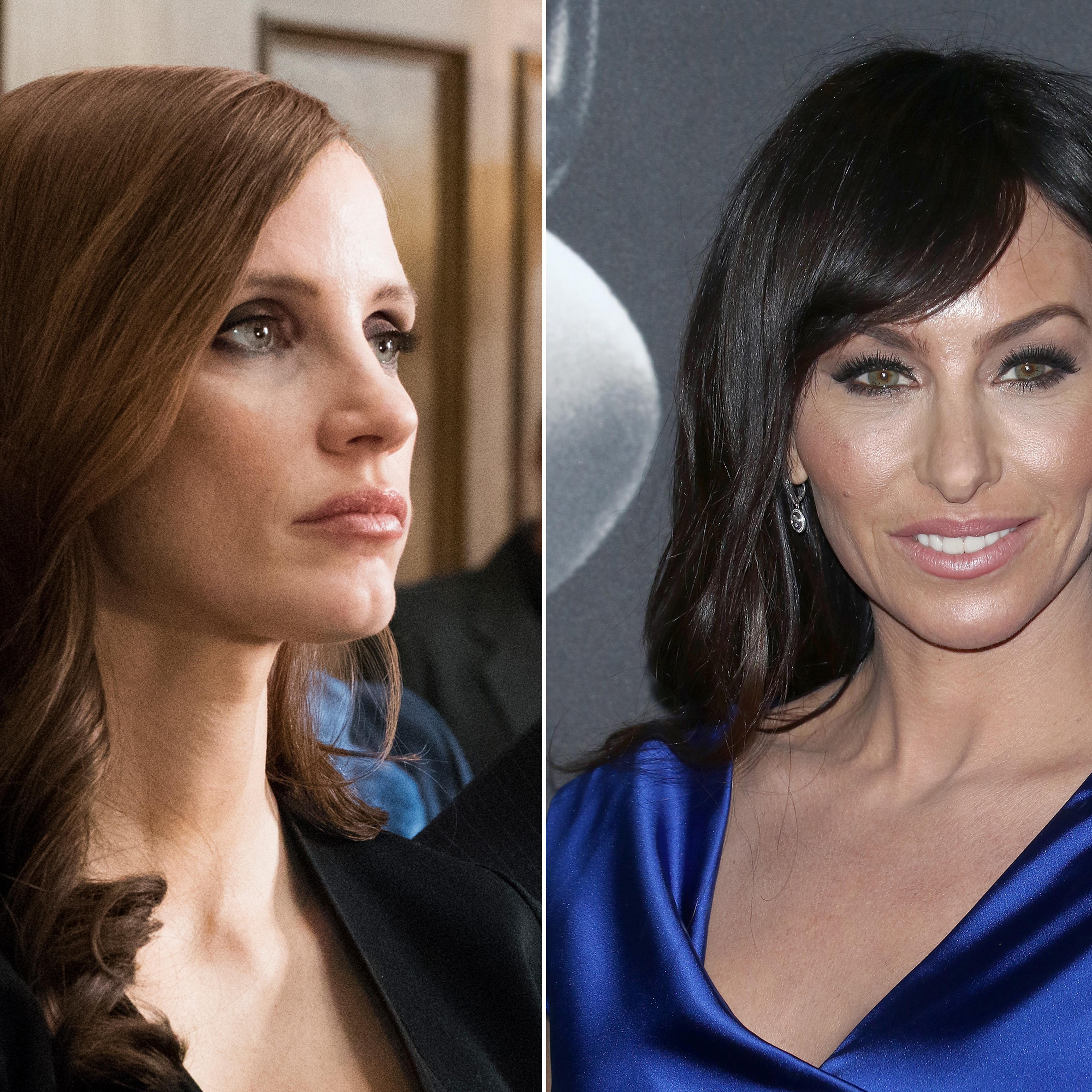 Jessica Chastain in 'Molly's game; Molly Bloom attends the 'Molly's Game' New York premiere.