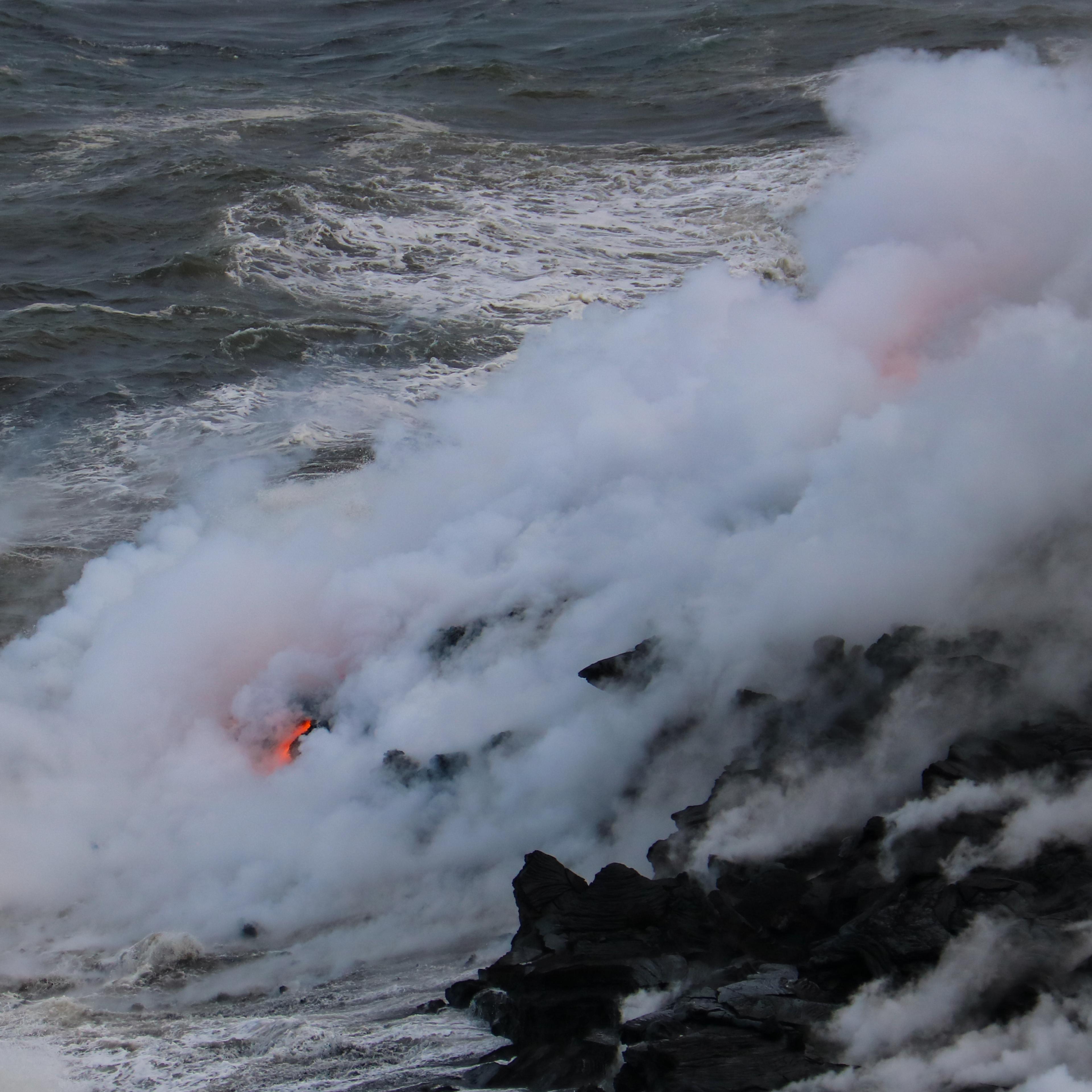 Lava from Kilauea flowing into the ocean