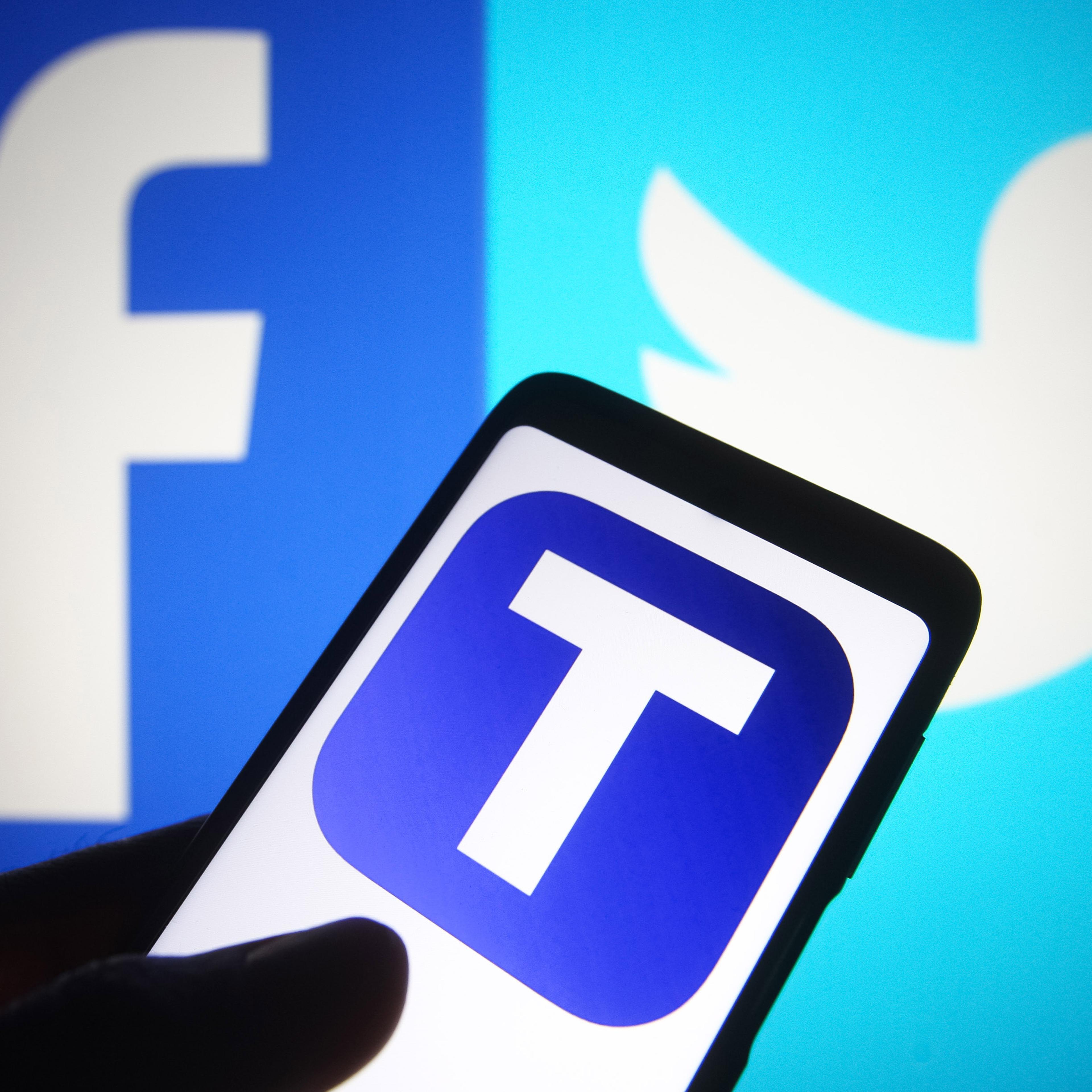 In this photo illustration, Truth Social logo of a social