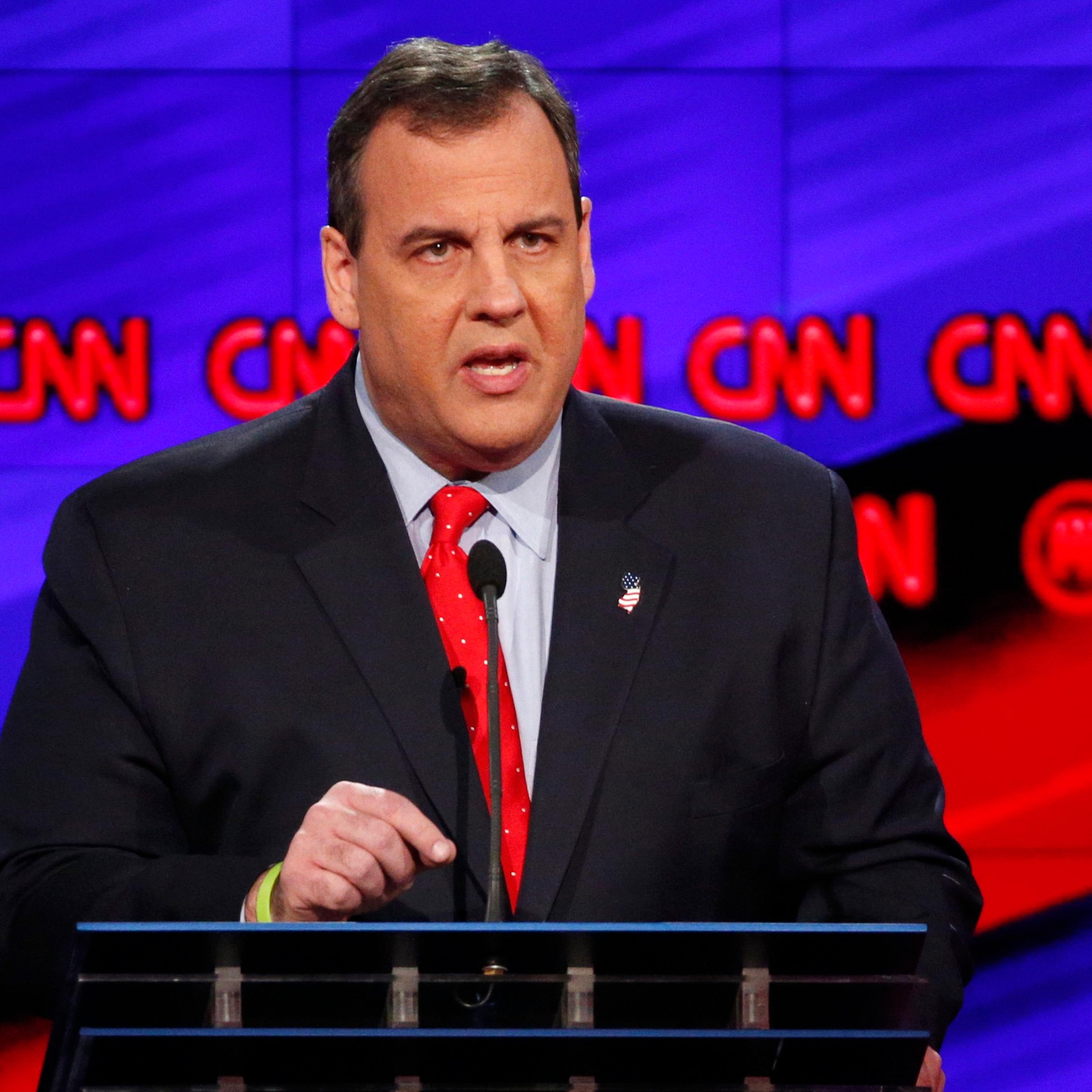 Chris Christie speaks during the Republican presidential debate at the Venetian Hotel & Casino on Tuesday, Dec. 15, 2015, in Las Vegas.