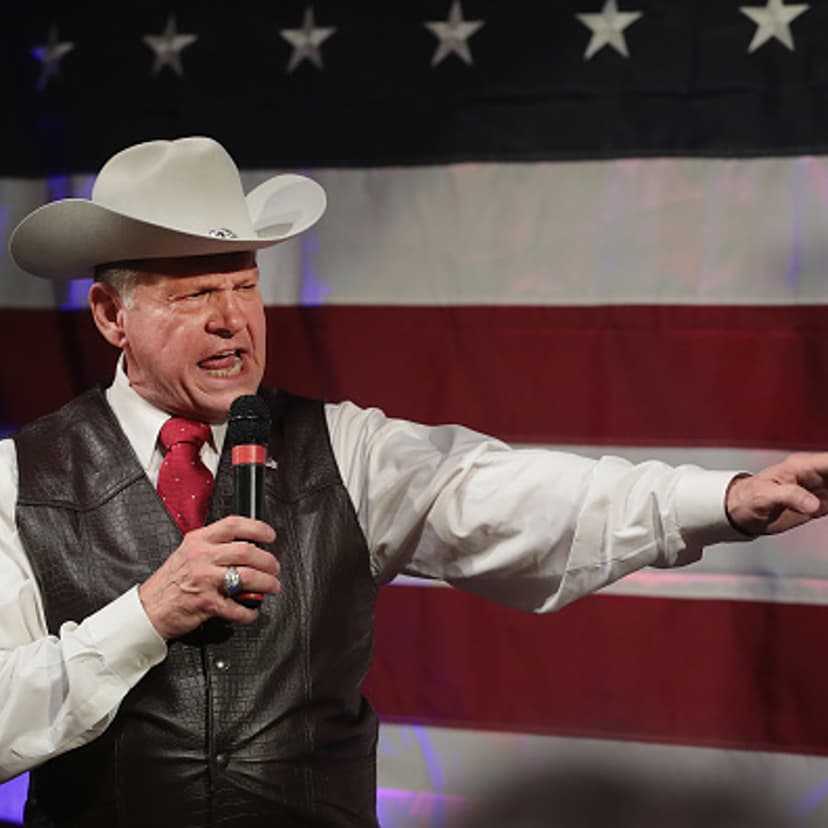 Republican candidate for the U.S. Senate in Alabama, Roy Moore, speaks at a campaign rally on September 25, 2017 in Fairhope, Alabama.