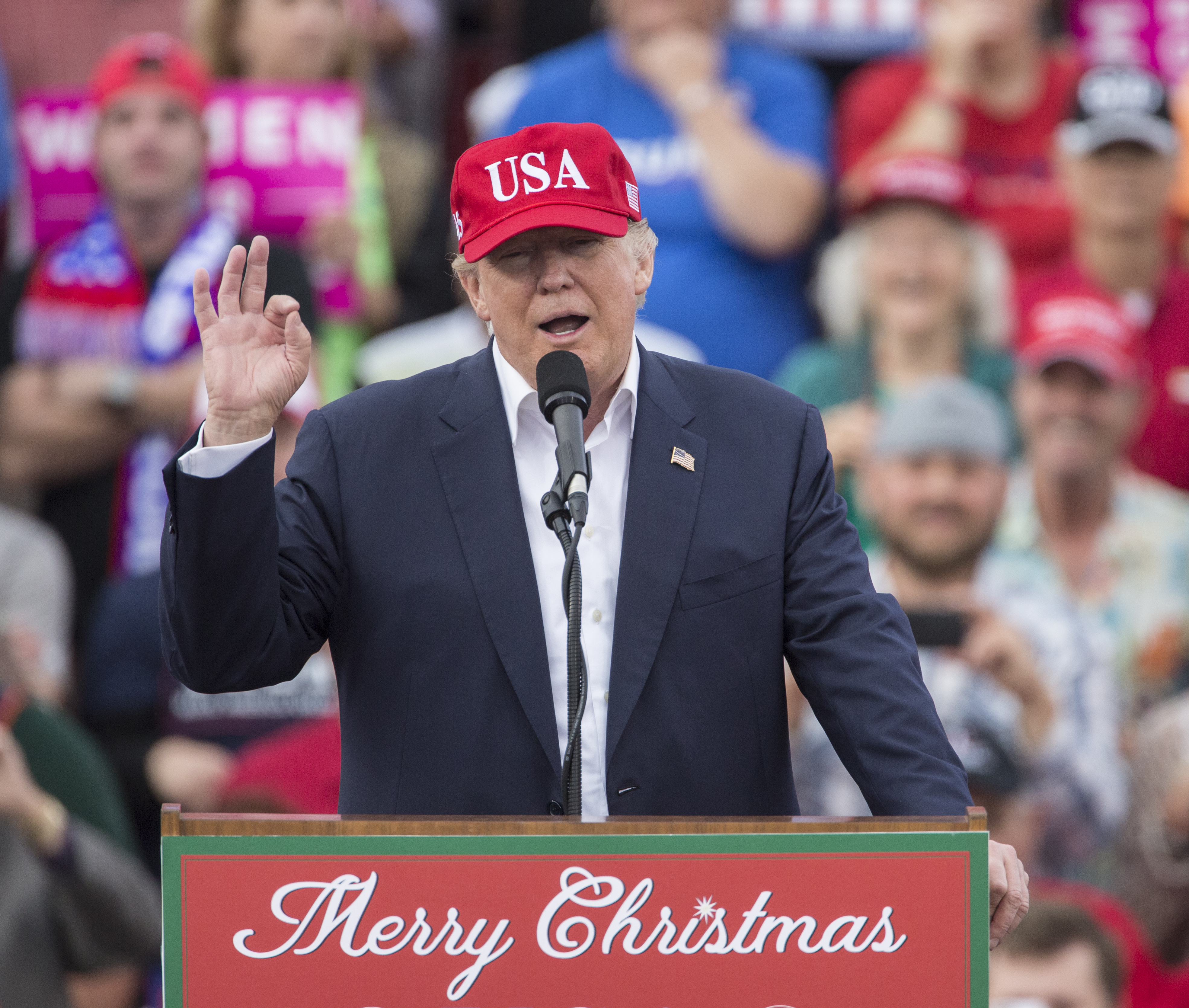 President-Elect Donald Trump Holds Thank You Rally In Mobile, Alabama