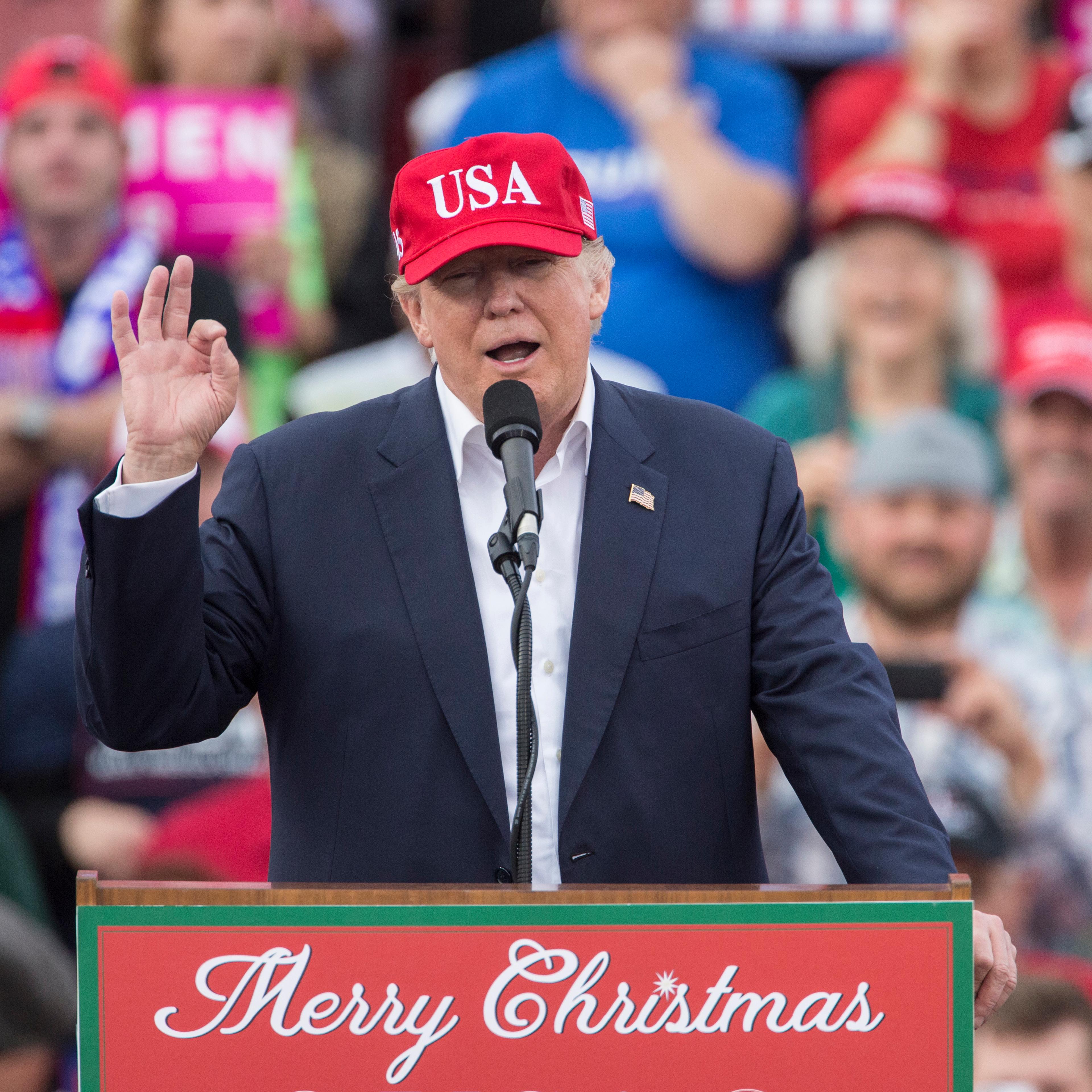 President-Elect Donald Trump Holds Thank You Rally In Mobile, Alabama