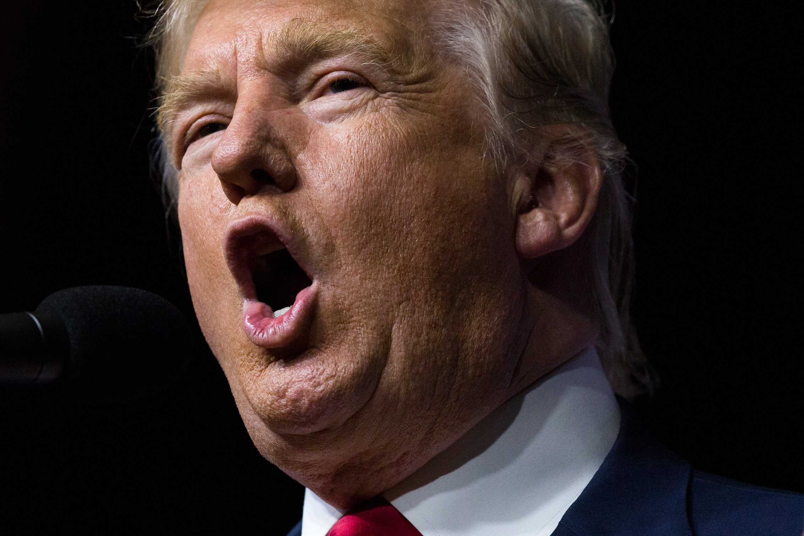 Republican presidential candidate Donald Trump speaks during a campaign rally, Monday, Oct. 3, 2016, in Pueblo, Colo. (AP Photo/ Evan Vucci)