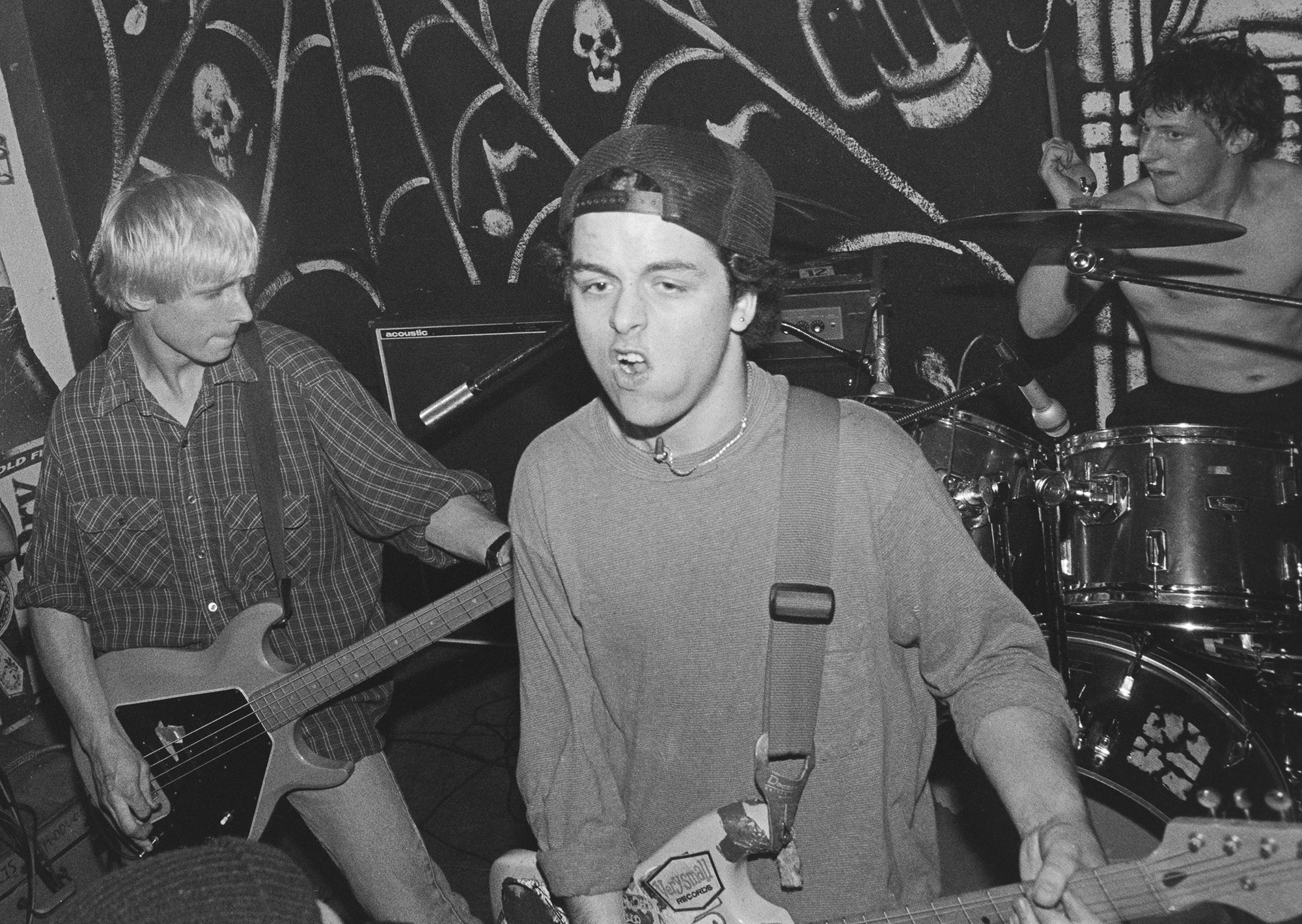 Green Day's "new" and present lineup on Jan. 26, 1991 in Downey Calif.