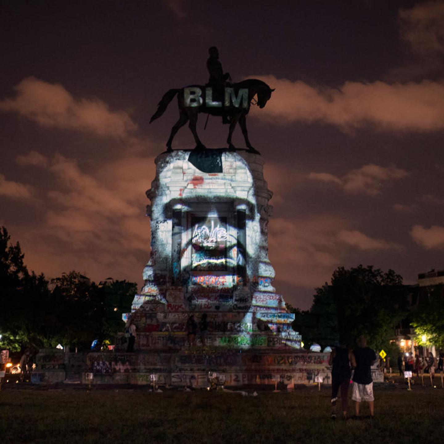 George Floyd's image on Robert E. Lee statue