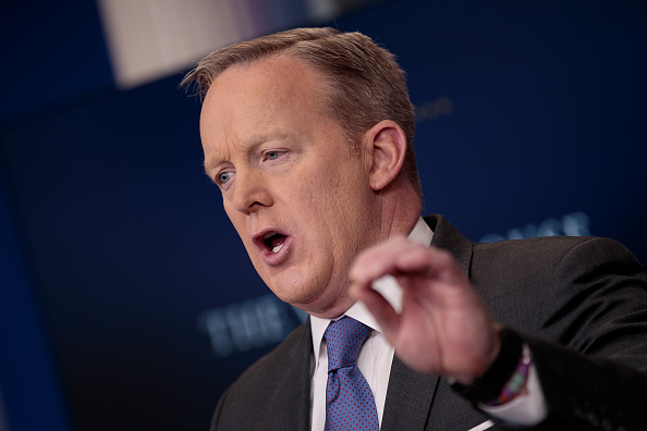 White House Press Secretary Sean Spicer answers questions during the daily press briefing at the White House, January 30, 2017 in Washington, DC.