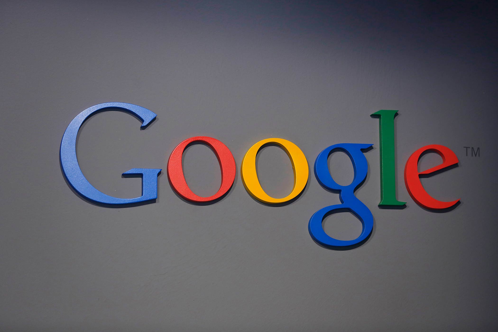 A Google logo is seen at the garage where the company was founded in Menlo Park, Calif., on Sept. 26, 2013.