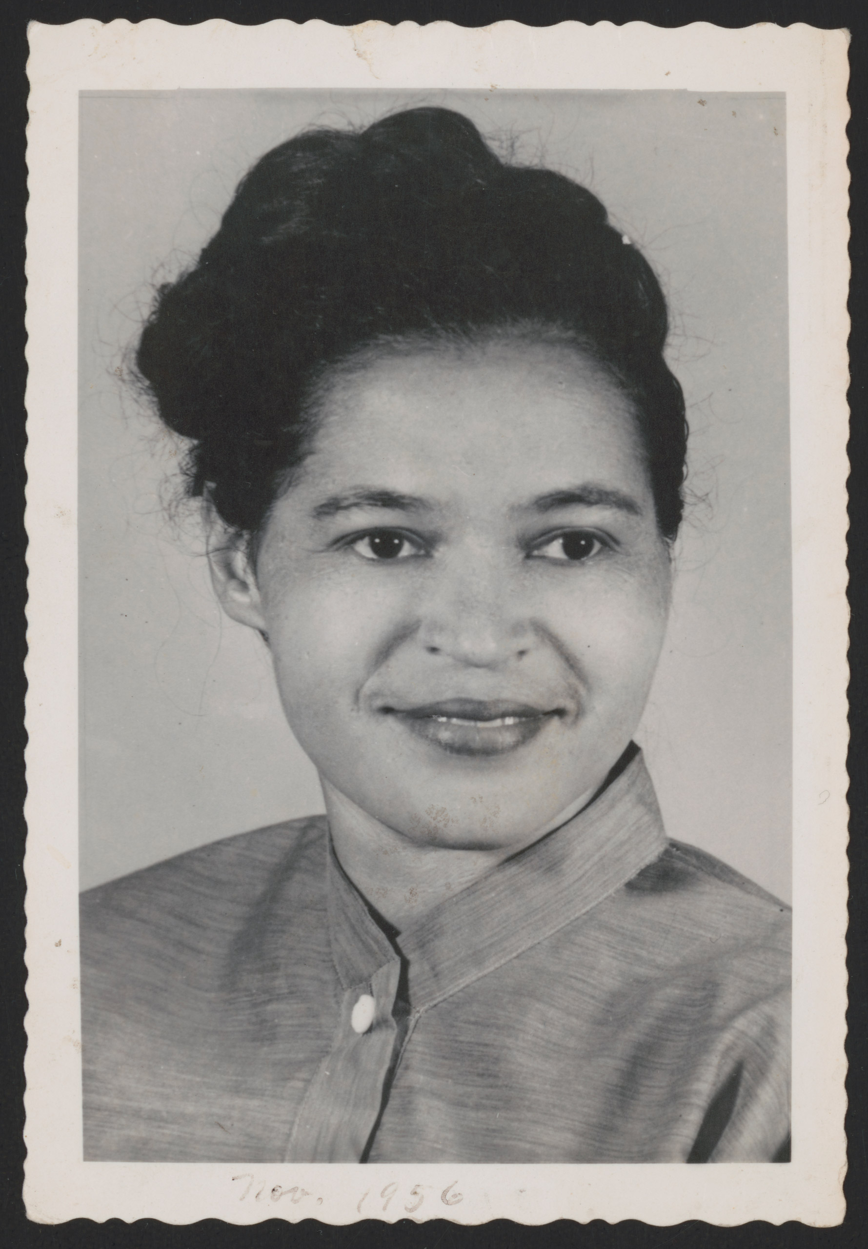 Rosa Parks, Nov. 1956. Photographer not identified.