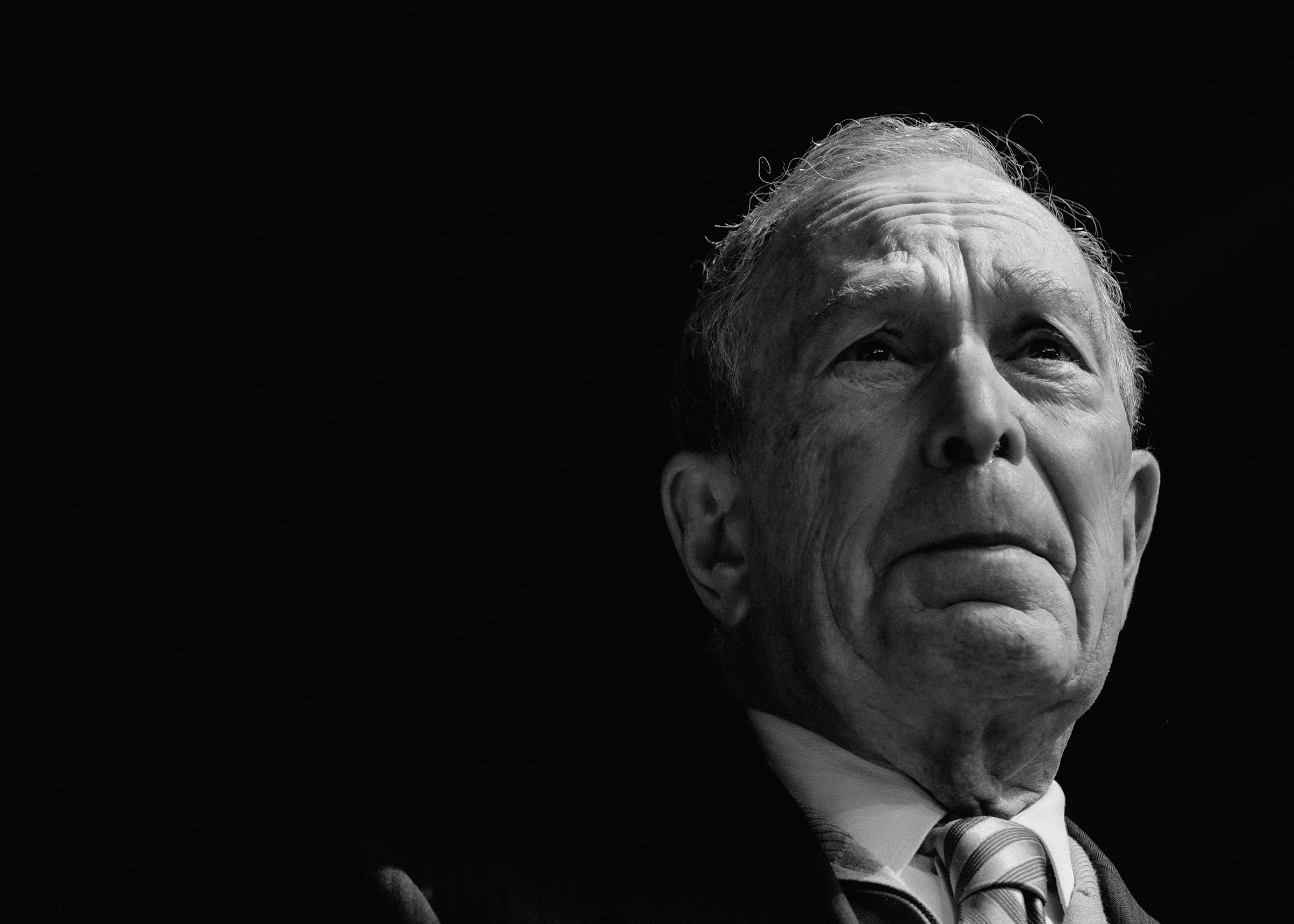 Houston, Texas - February 27, 2020: Former New York City Mayor and 2020 presidential candidate Mike Bloomberg is seen speaking at a get out the vote rally in downtown Houston, Texas ahead of Super Tuesday primary voting in key states around the country o
