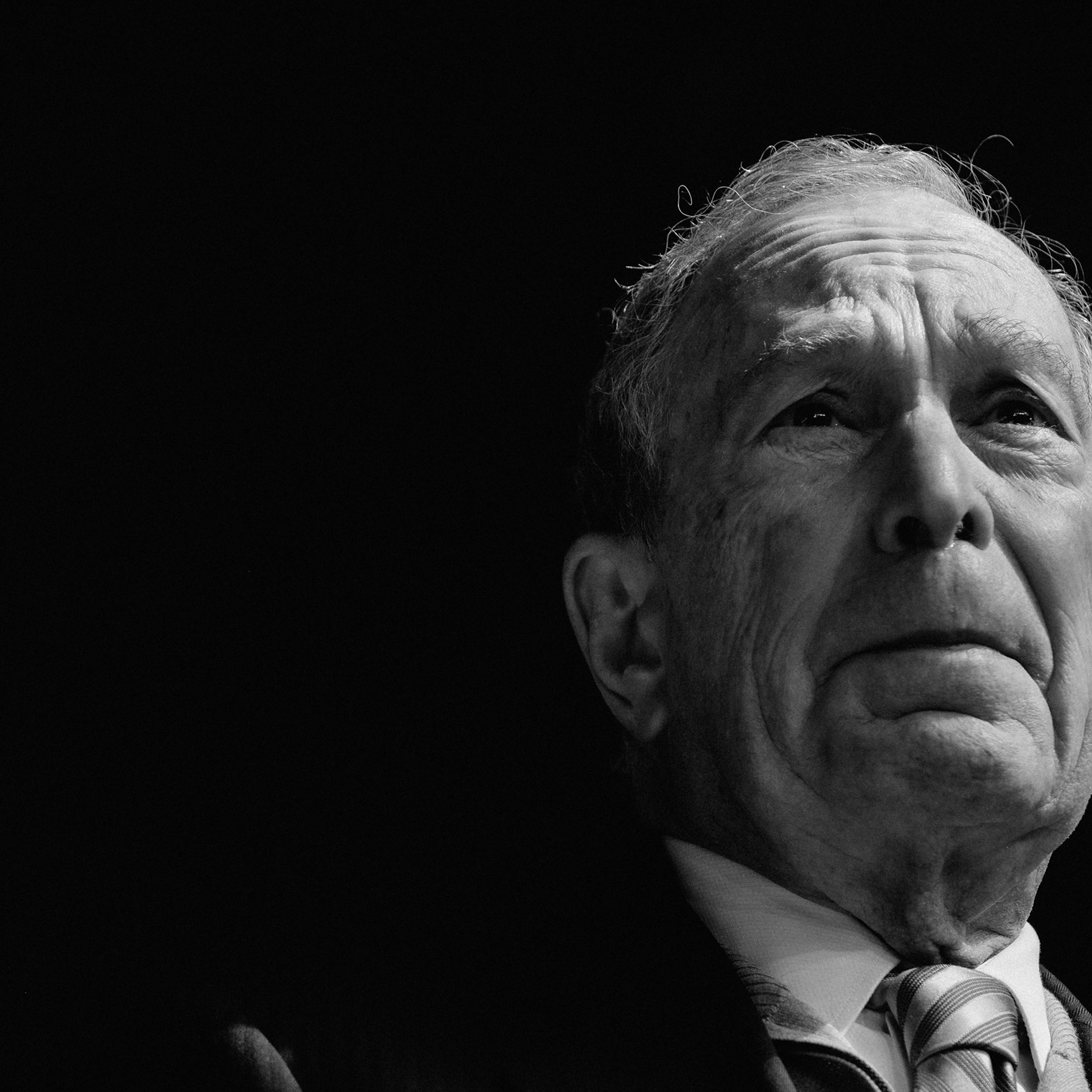 Houston, Texas - February 27, 2020: Former New York City Mayor and 2020 presidential candidate Mike Bloomberg is seen speaking at a get out the vote rally in downtown Houston, Texas ahead of Super Tuesday primary voting in key states around the country o