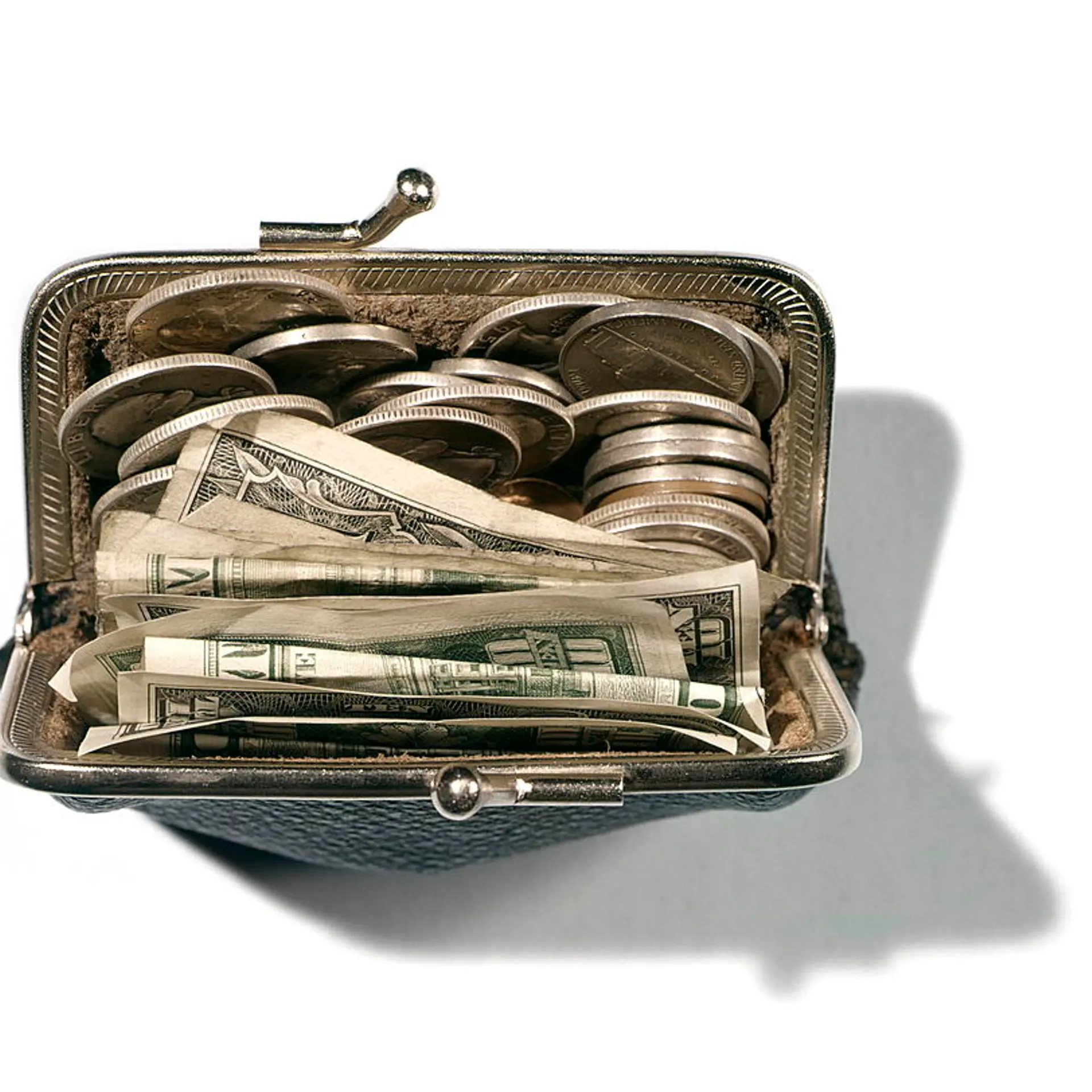 Change Purse With Bills And Coins.
