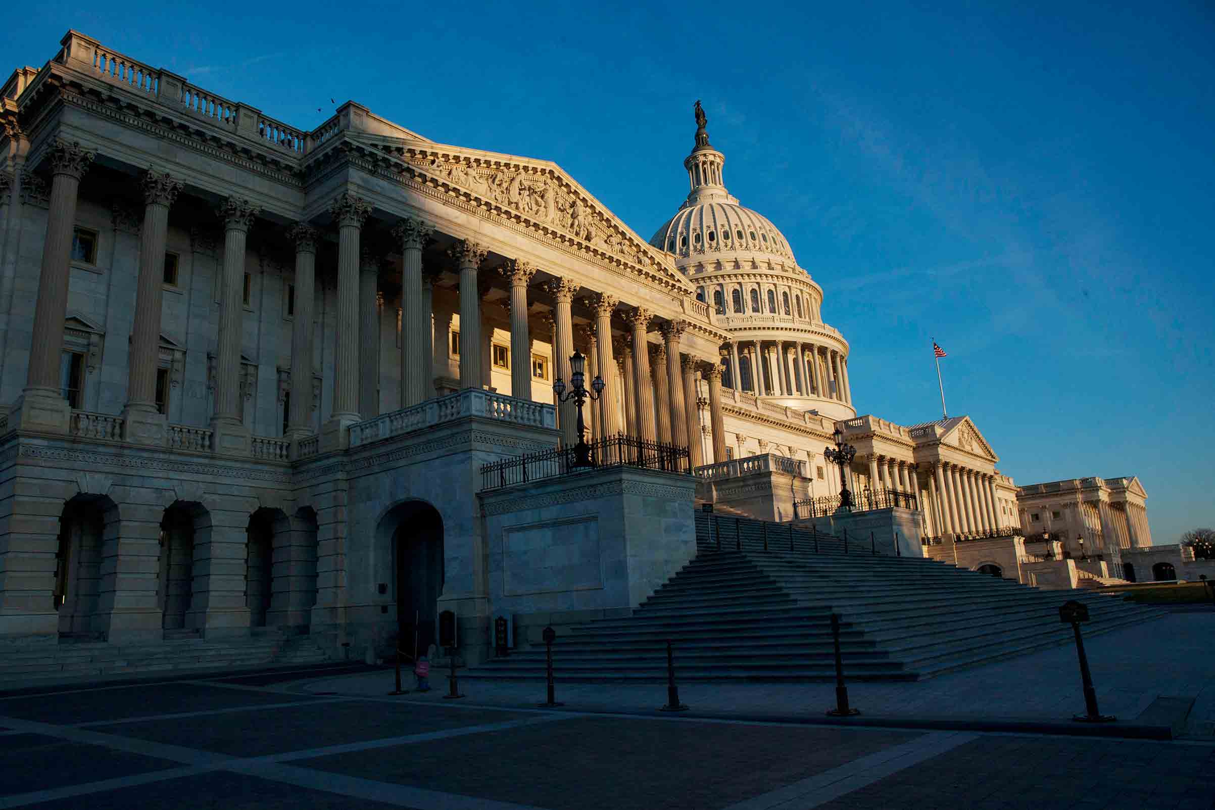 The sun rises near The United States Capitol Building on March 20 in Washington, D.C. The Senate will hold a confirmation hearing for Supreme Court Nominee Neil Gorsuch and FBI Director James Comey will testify before the House Permanent Select Committee