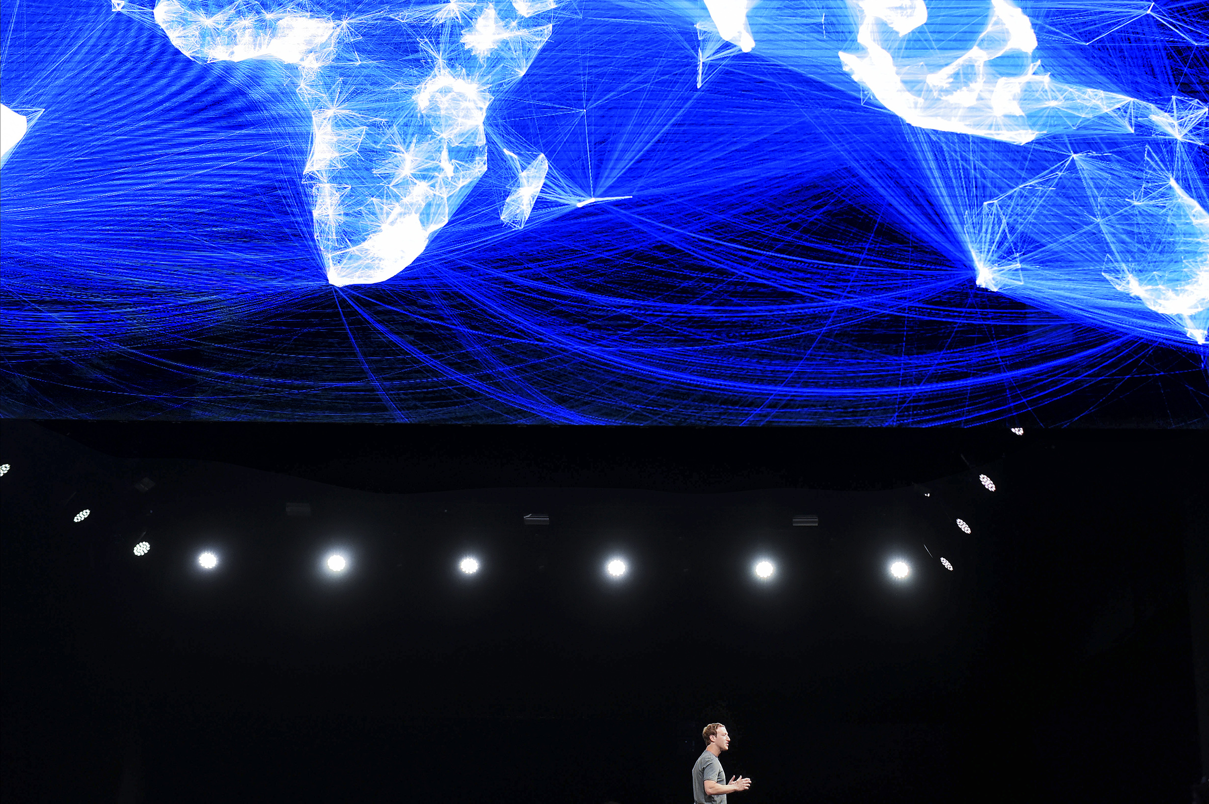 Mark Zuckerberg speaks during a presentation
