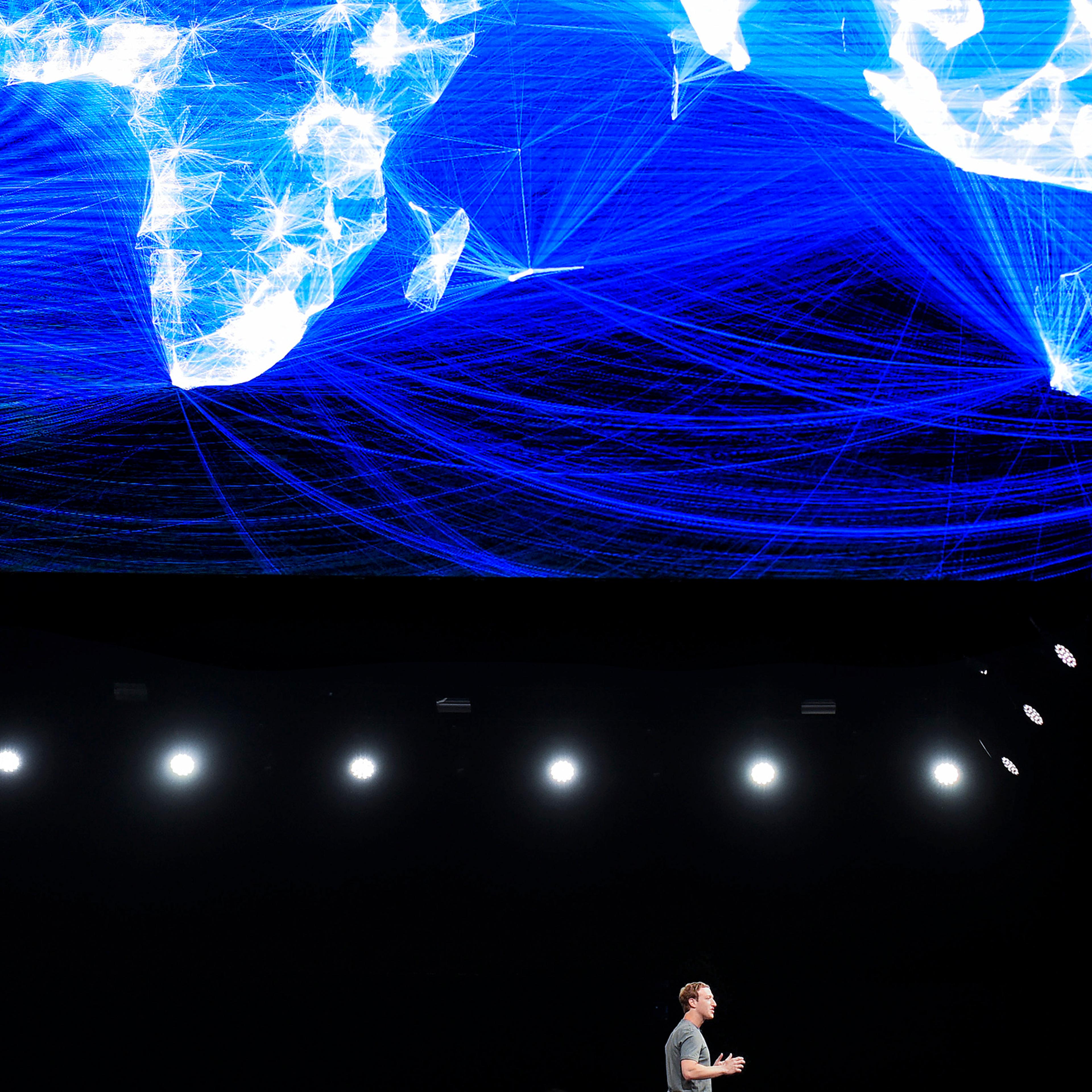 Mark Zuckerberg speaks during a presentation