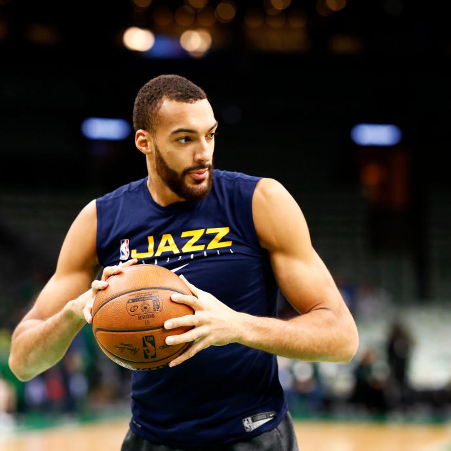 Rudy Gobert of the Utah Jazz playing against the Boston Celtics on March 6, 2020