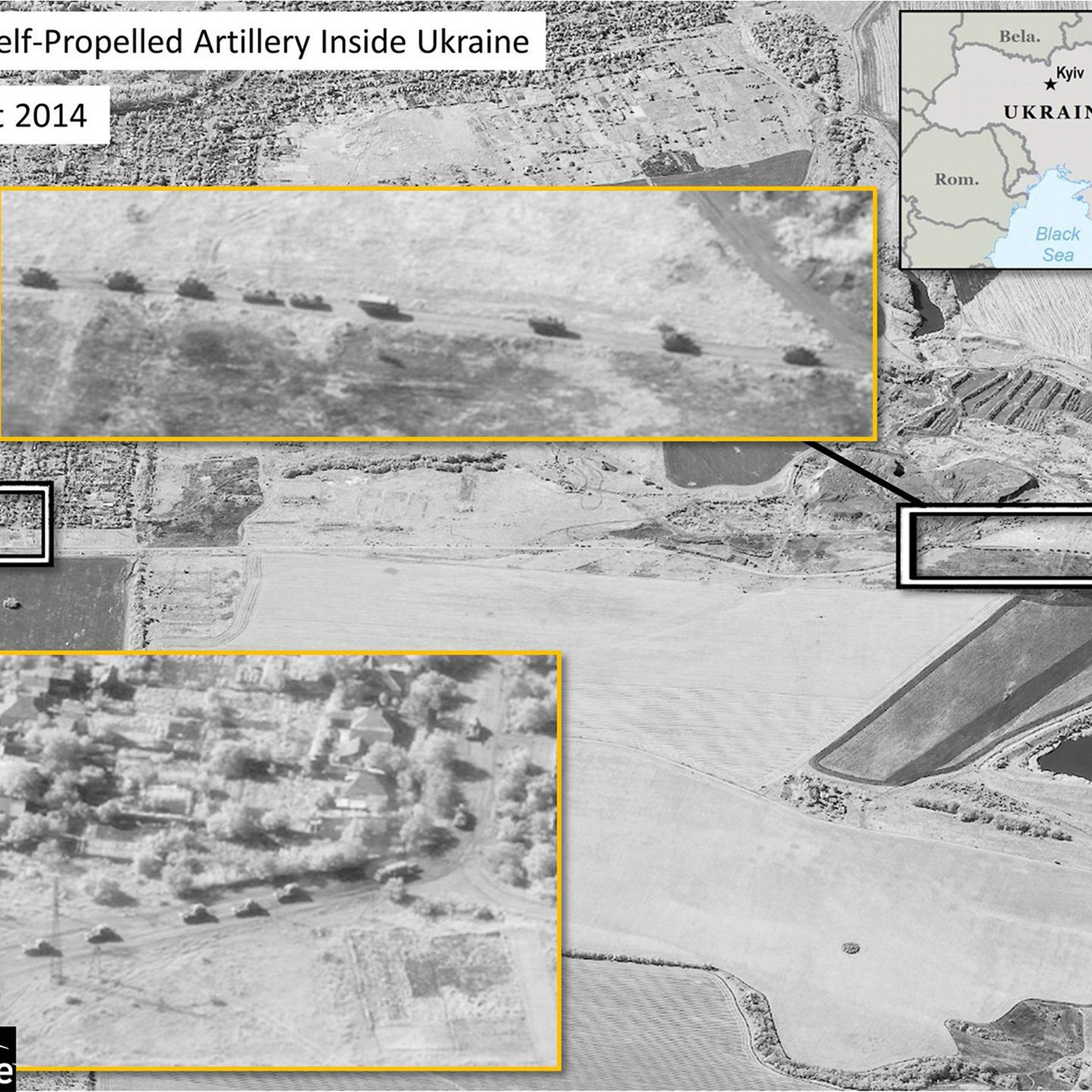 NATO releases satellite imagery that they say shows Russian combat troops inside Ukraine