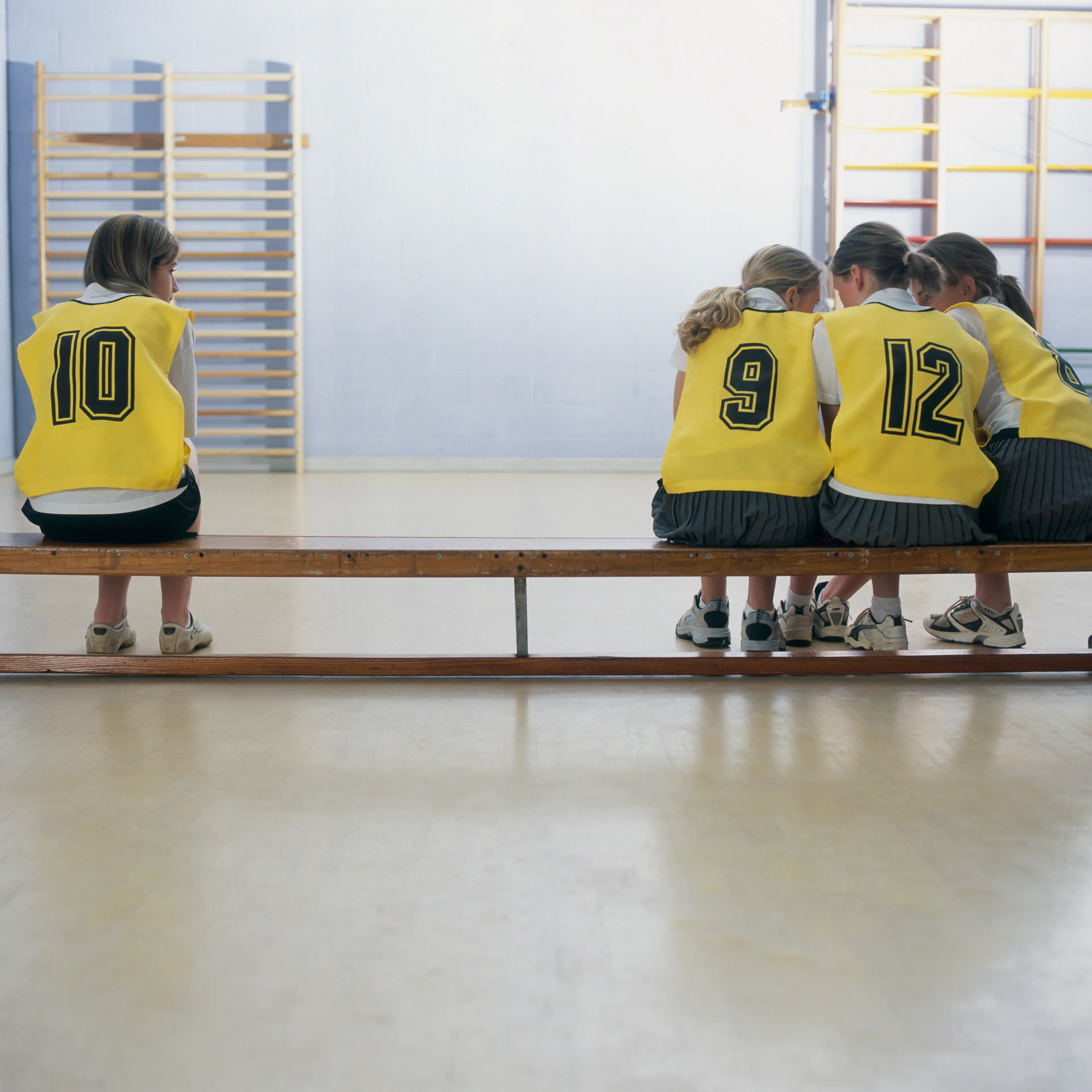 Girls Sitting on Bench