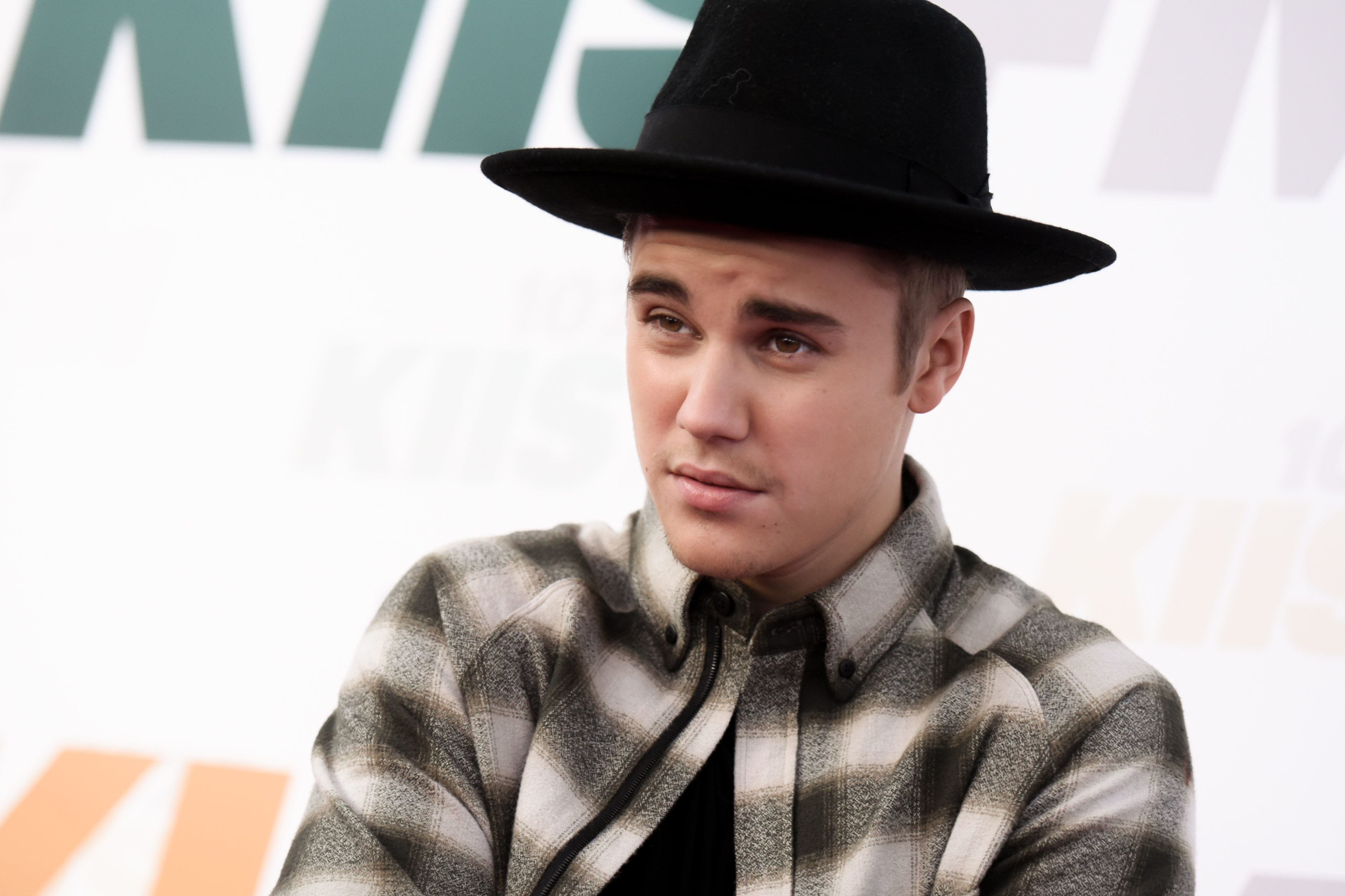 Justin Bieber arrives at Wango Tango 2015 in Carson, Calif. on May 9, 2015.
