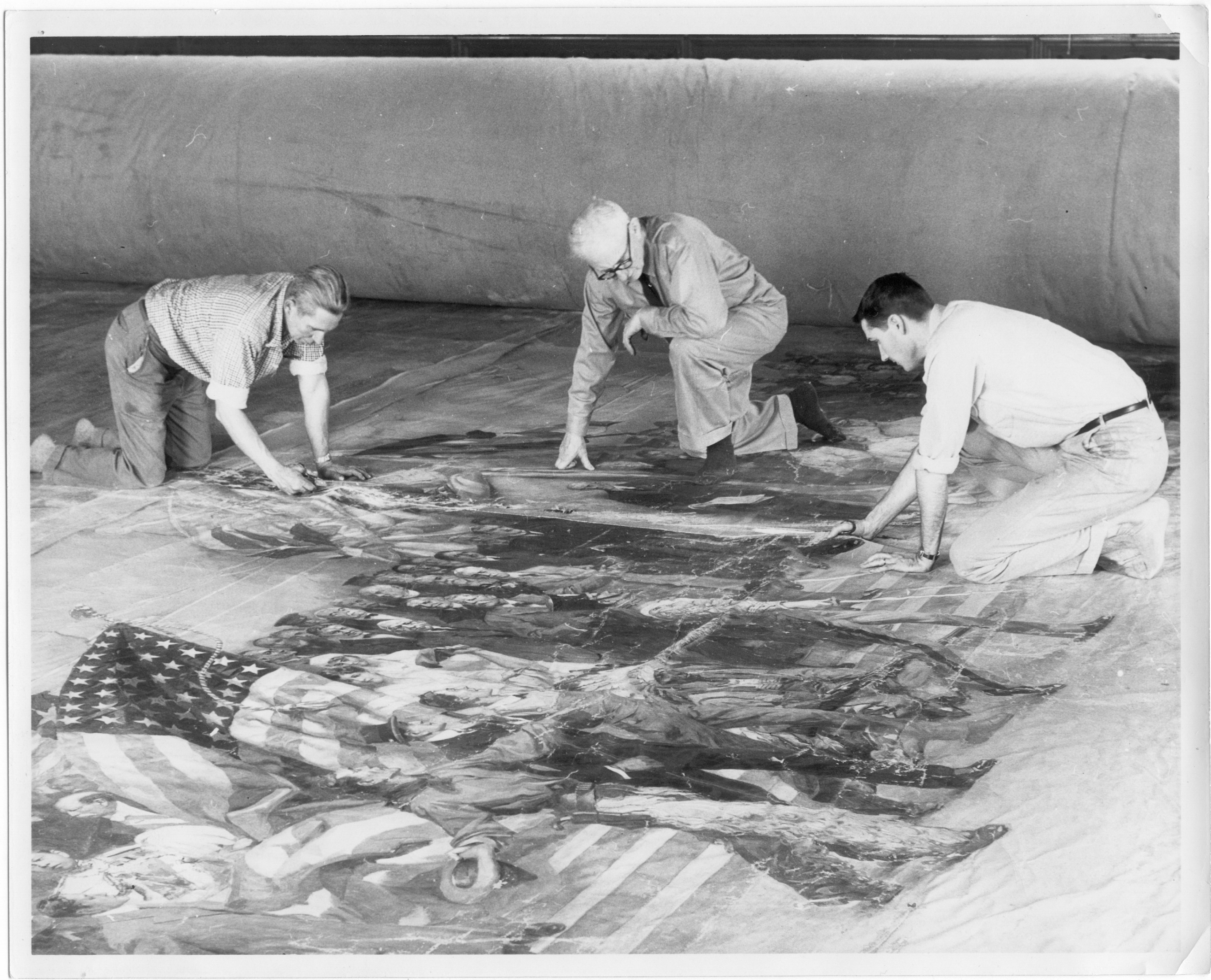MacMorris' team at work on recreating the painting