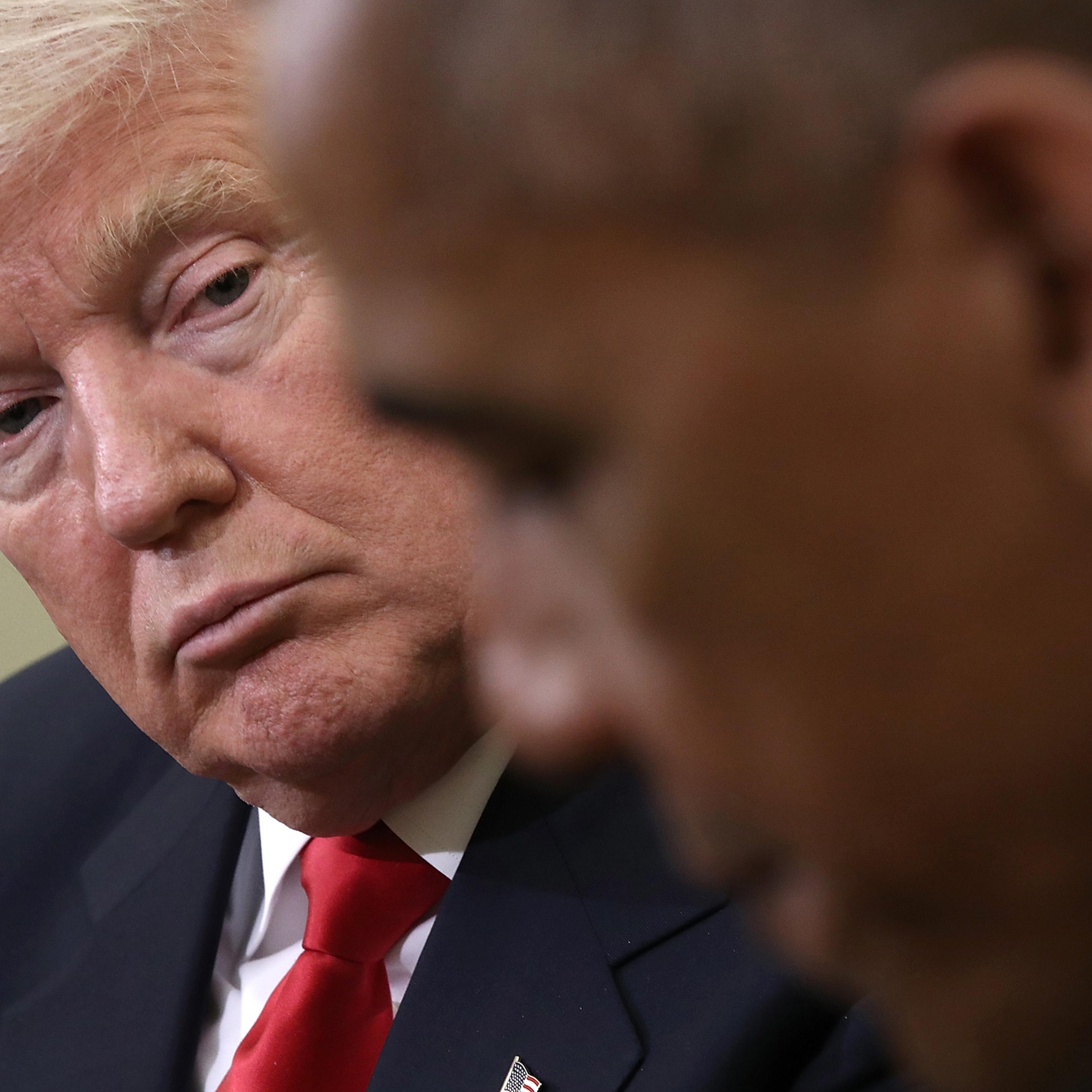 President Barack Obama speaks while meeting with President-elect Donald Trump following a meeting in the Oval Office on Nov. 10, 2016.