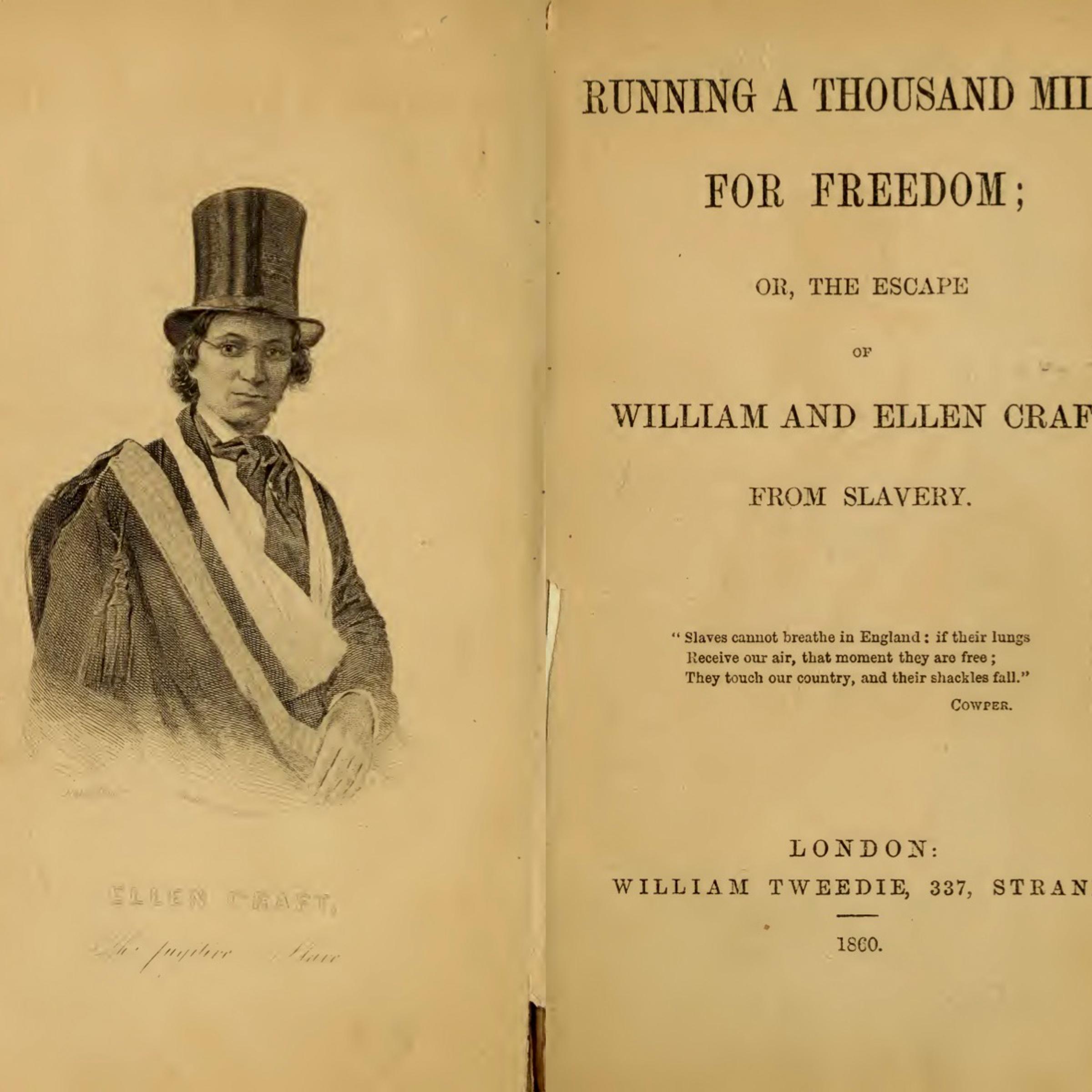 A portrait of Ellen Craft in the book 'Running a Thousand Miles for Freedom.'
