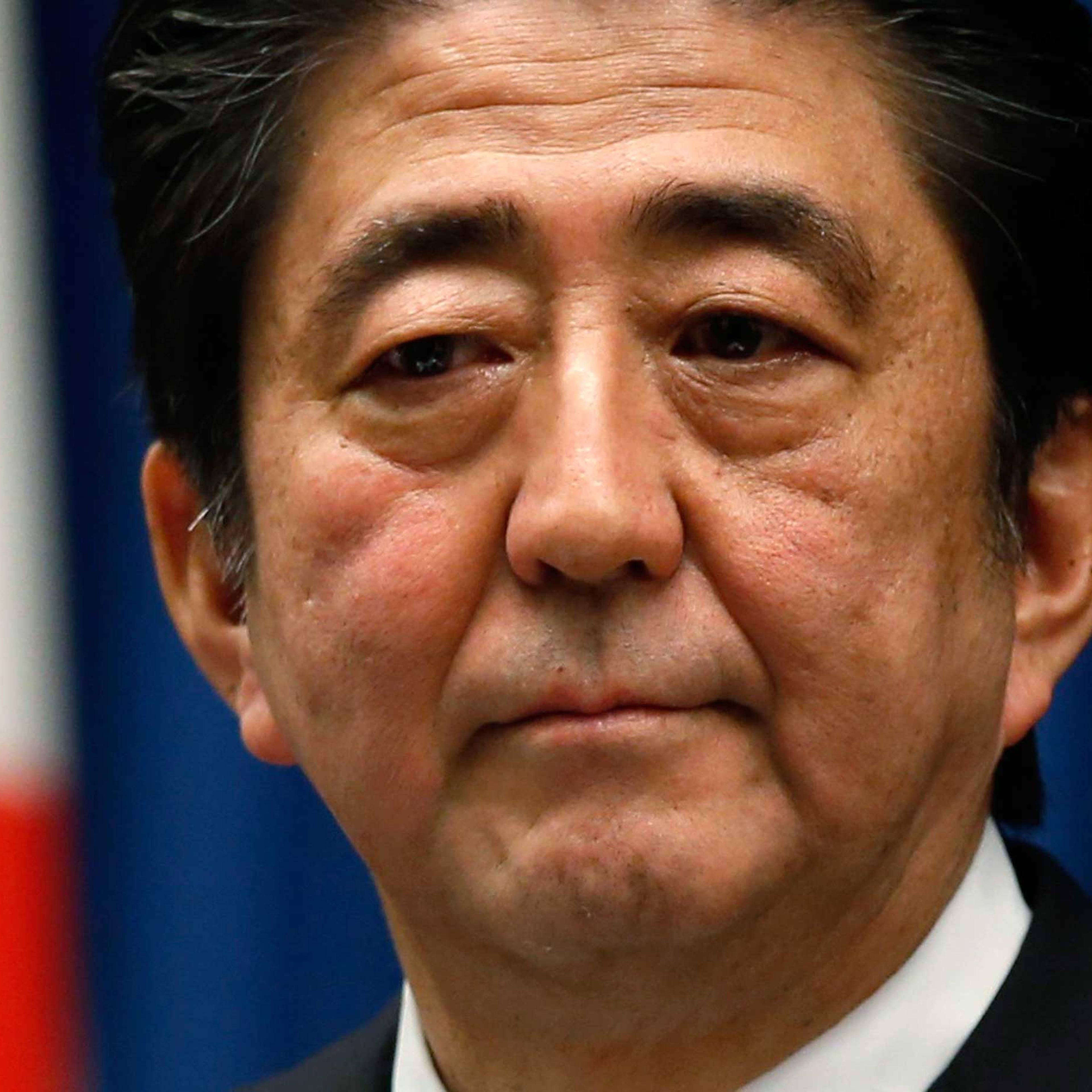 Japan's Prime Minister Shinzo Abe attends a news conference at his official residence in Tokyo