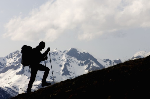 man-hiking-mountain