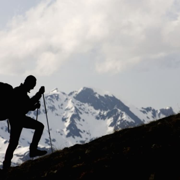 man-hiking-mountain